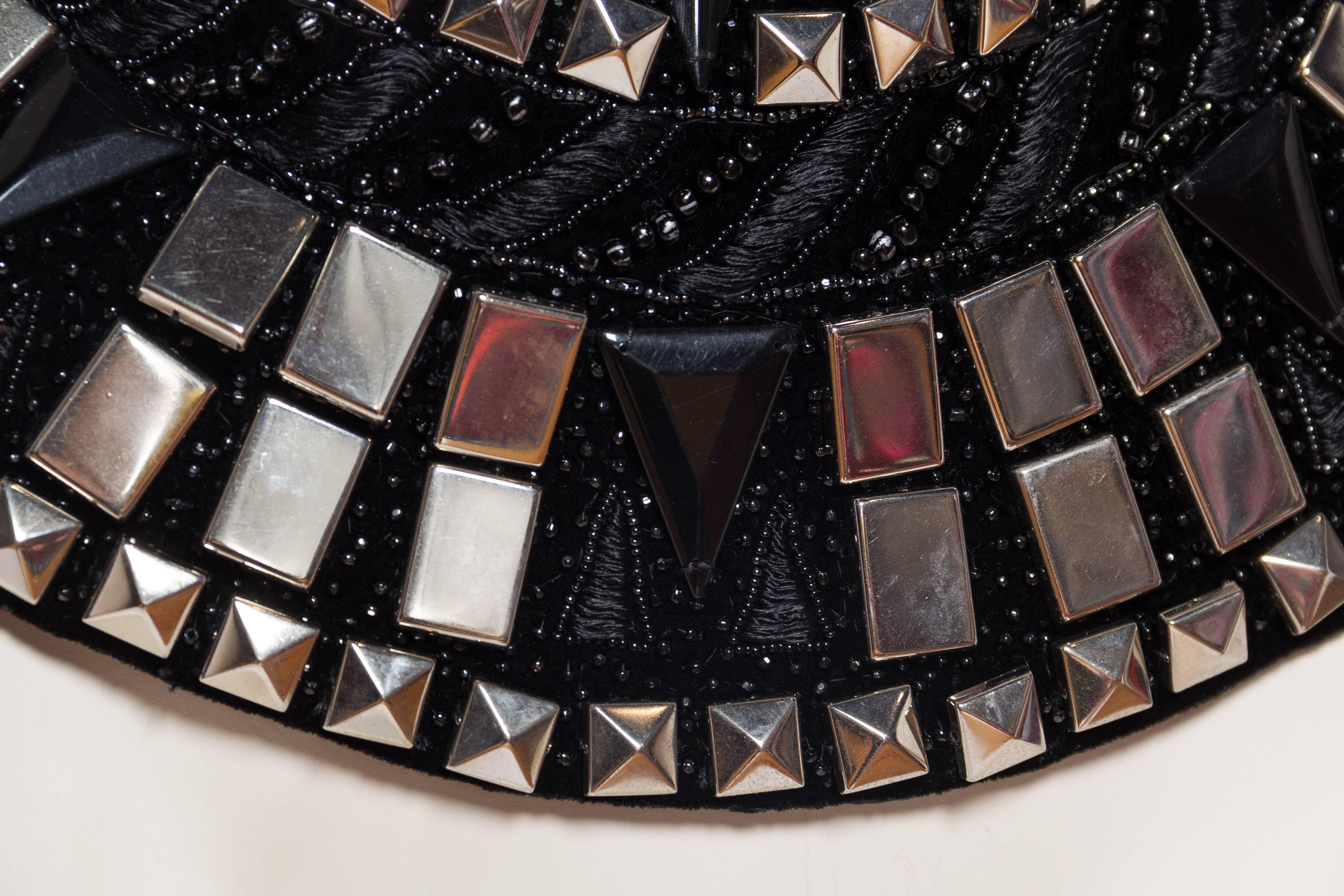 Awesome Metal Studded Krizia Velvet Belt 3