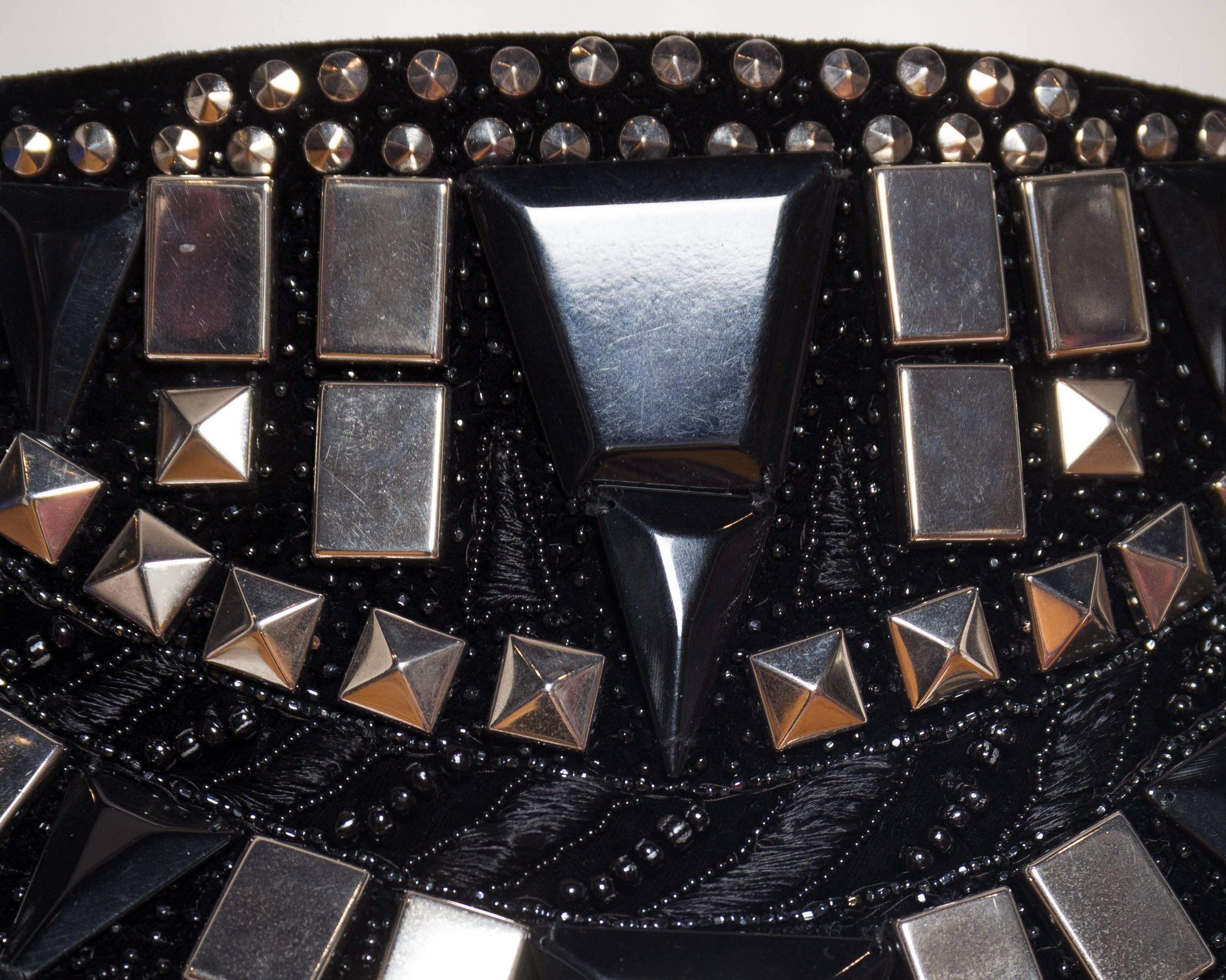 Awesome Metal Studded Krizia Velvet Belt 2