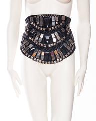 Awesome Metal Studded Krizia Velvet Belt