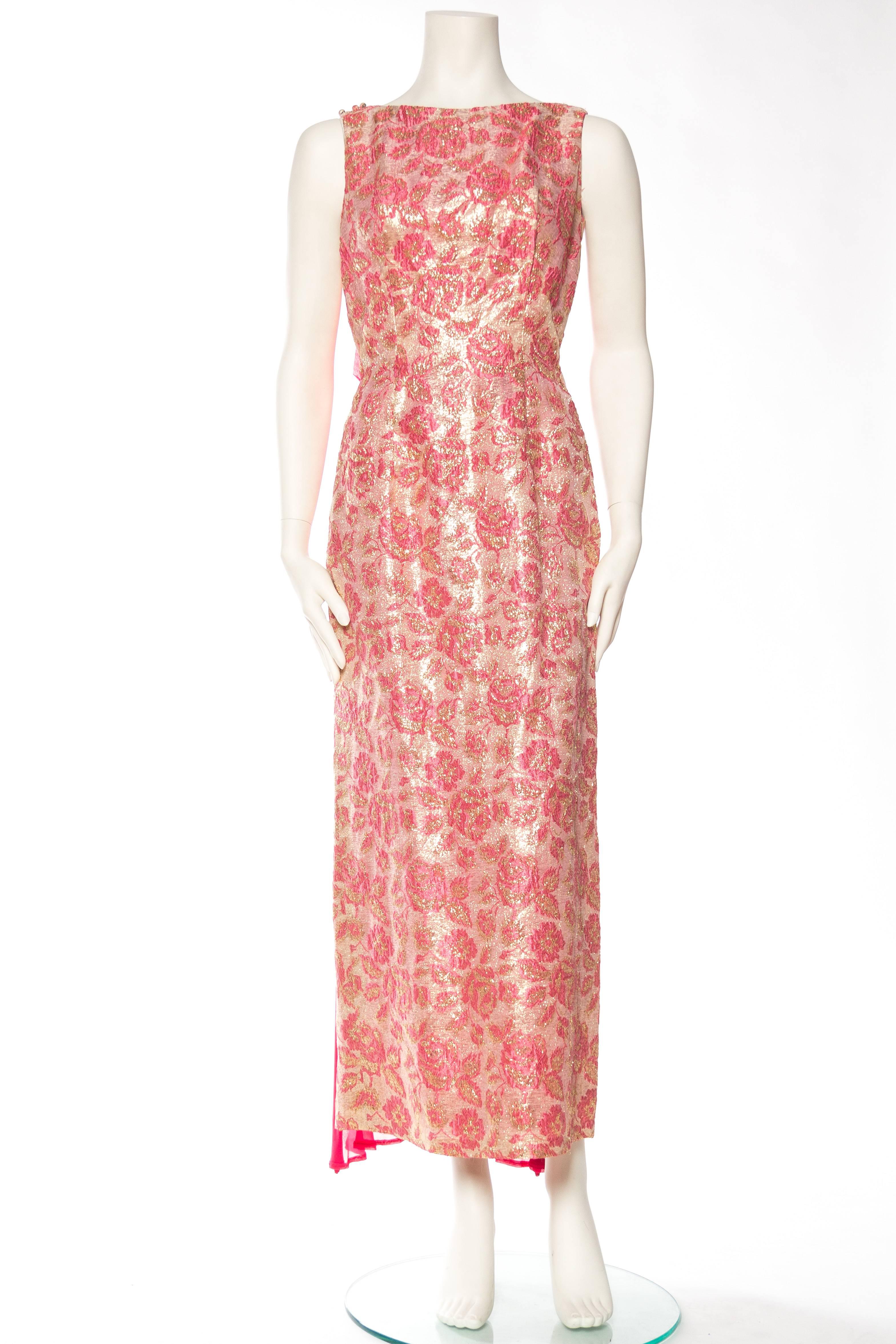 1960s Floral Lamé Gown In Good Condition In New York, NY