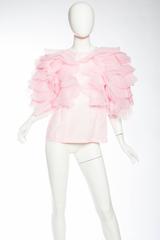 Pink Organza Ruffled Blouse