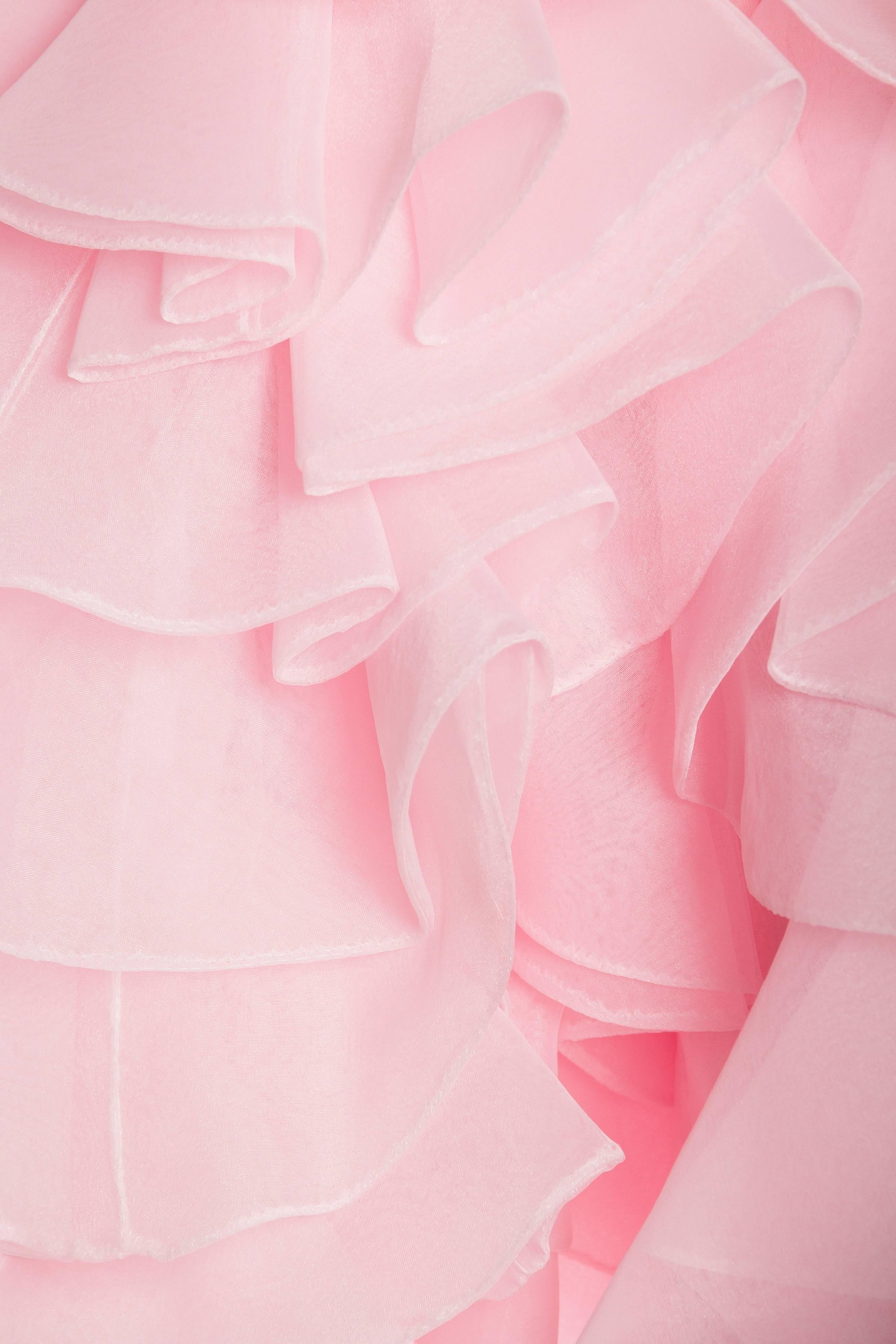 Pink Organza Ruffled Blouse 4