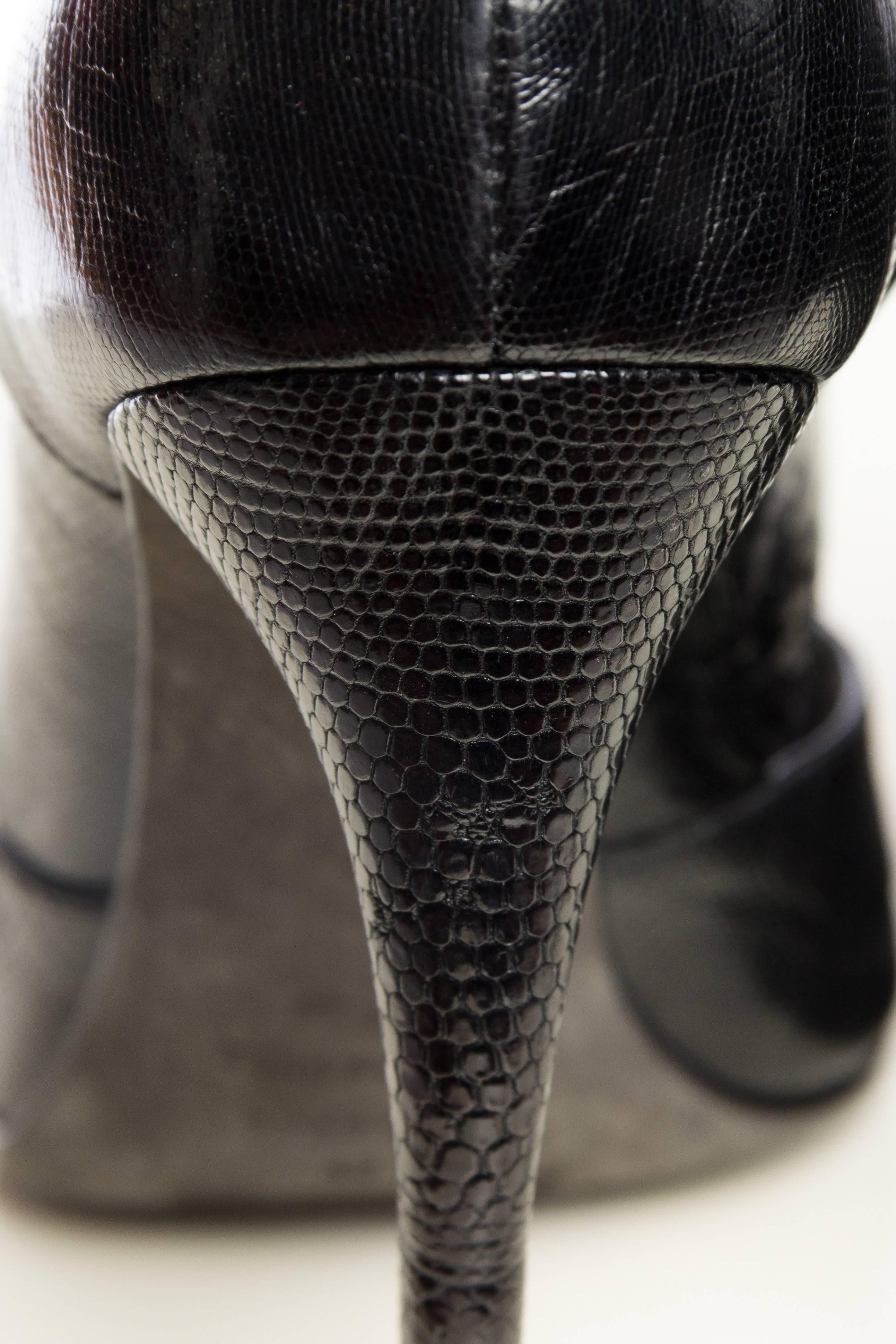 2000S Tom Ford  Lizard Skin Peep-Toe Pumps Shoes For Sale 1