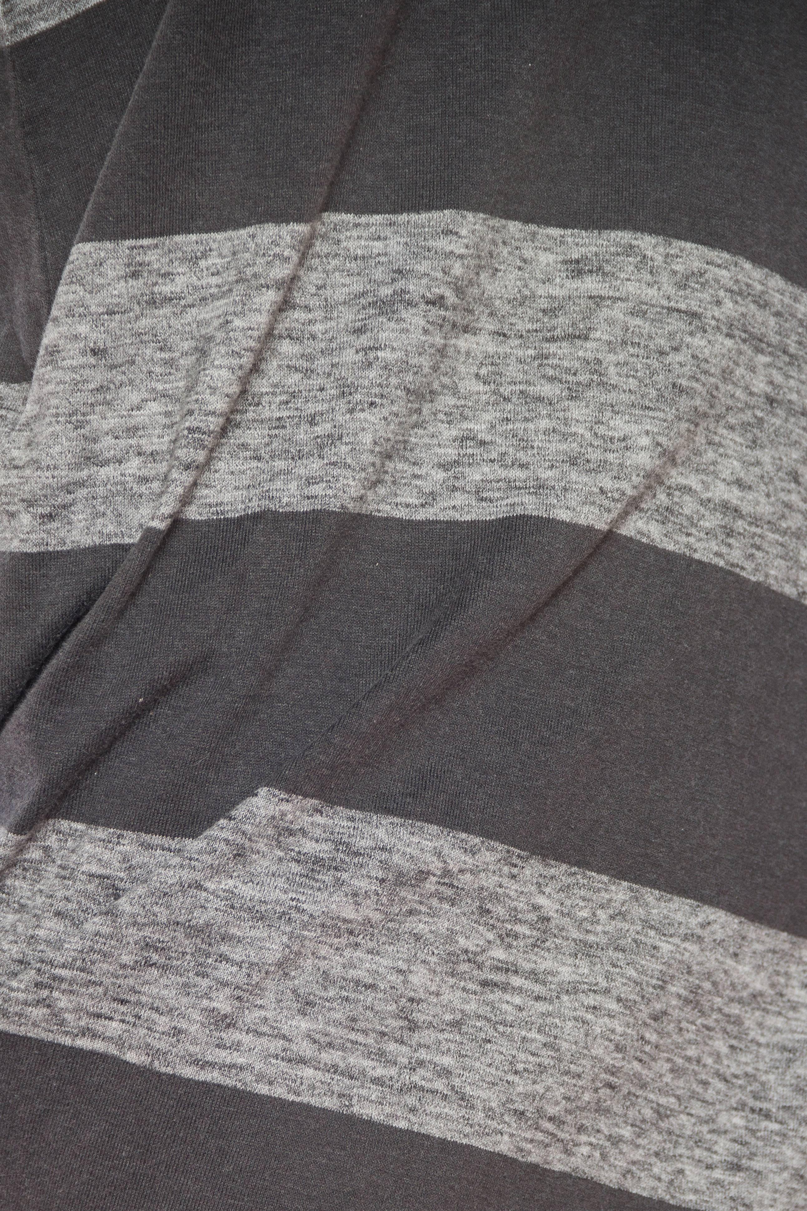 1980S ISSEY MIYAKE Grey Striped Cotton Jersey Asymmetrical Draped T-Shirt 5