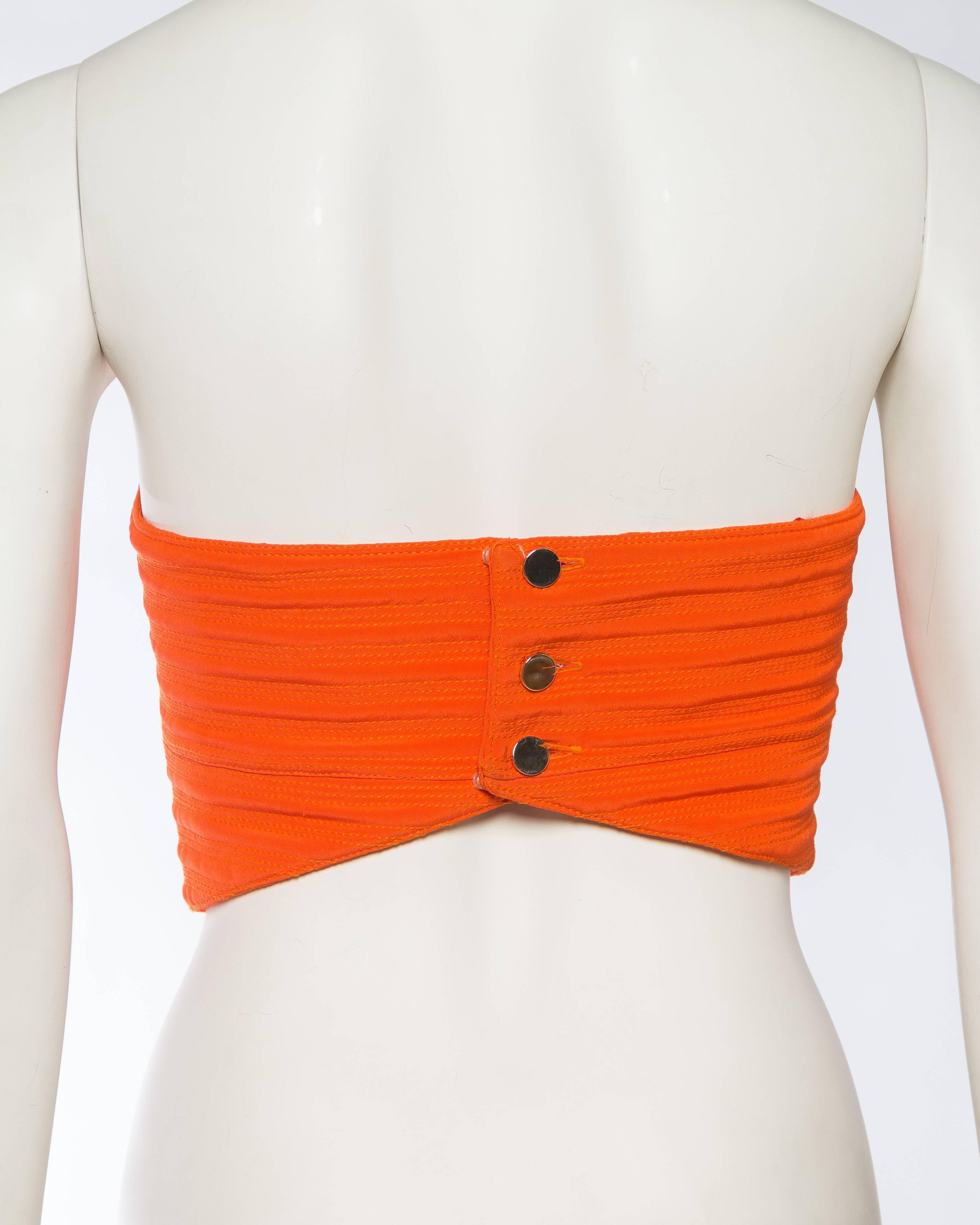 orange versace bra