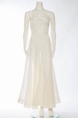 Rebuilt 1930s Embroidered Organdy and Victorian Lace Gown