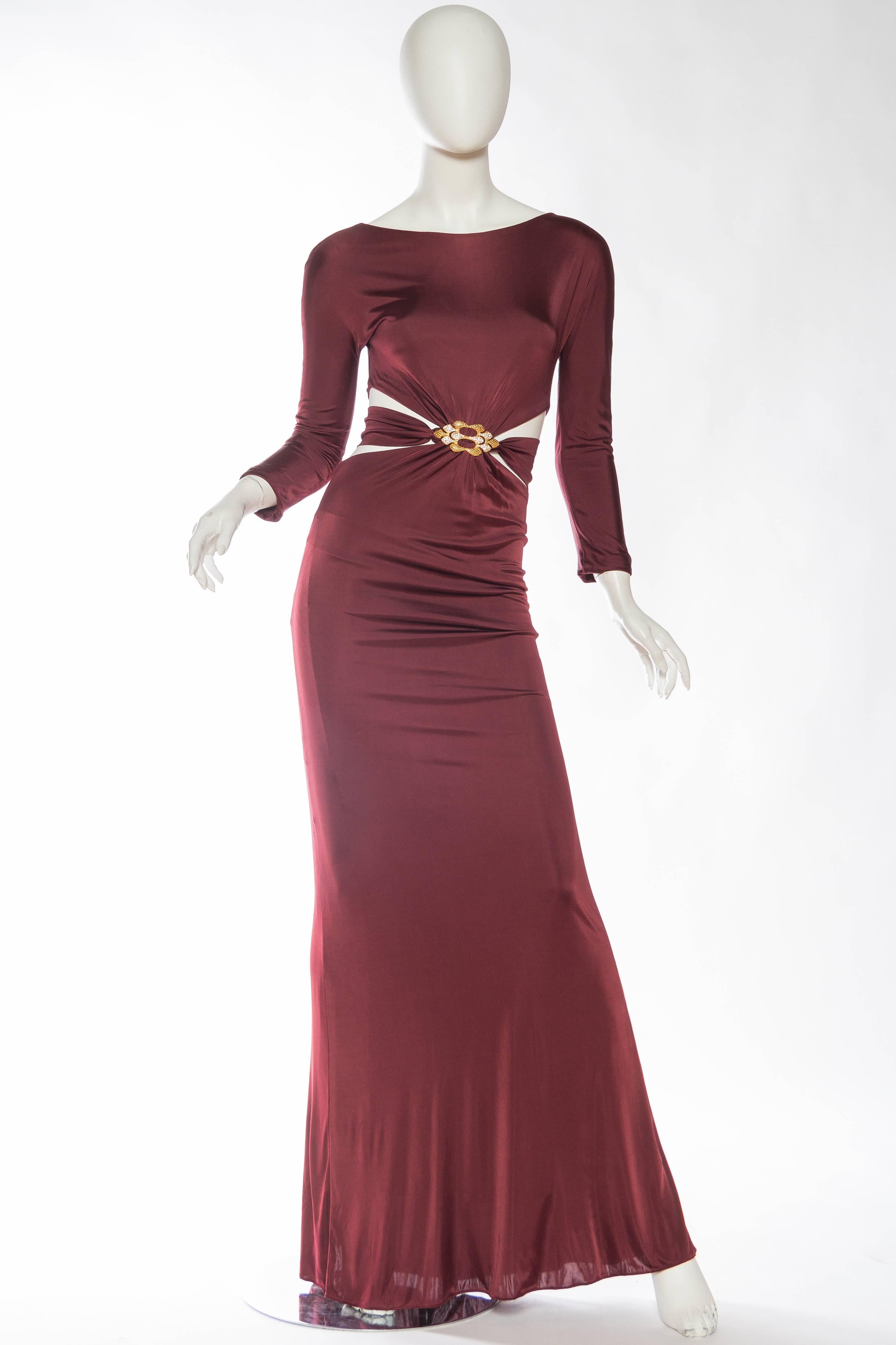 Brown Roberto Cavalli Slinky Sexy Jersey Gown