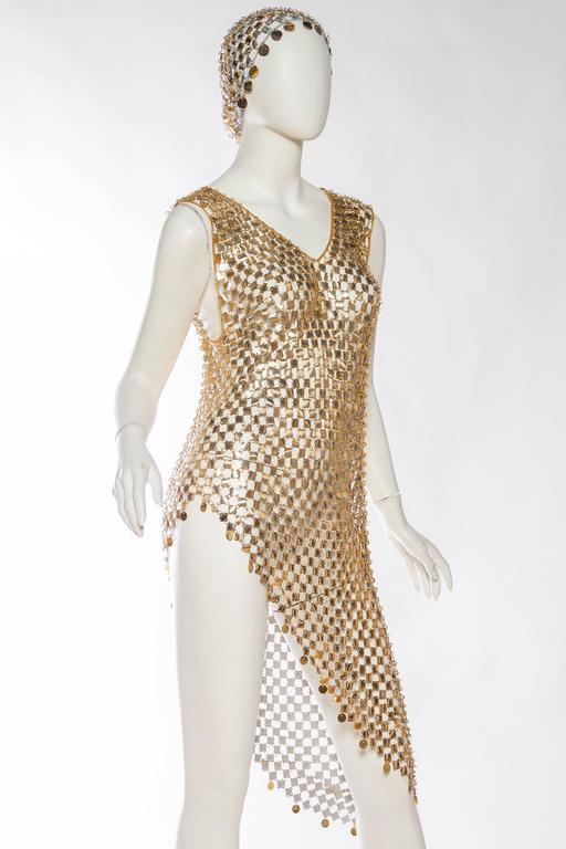Paco Attributed gold Chain Link Dress at 1stDibs chainlink dress