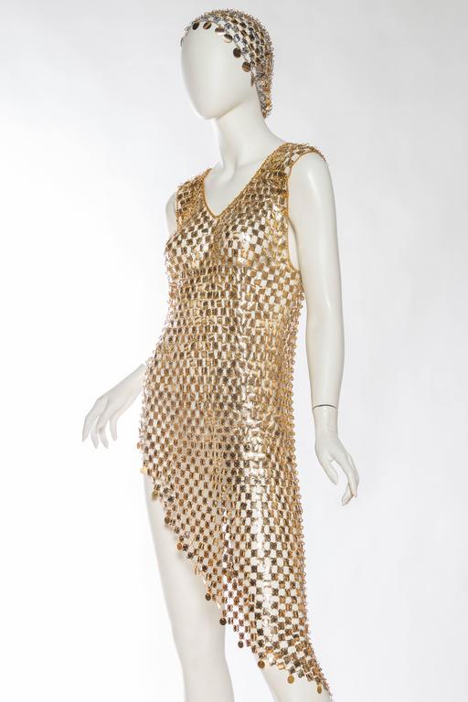 Paco Attributed gold Chain Link Dress at 1stDibs chainlink dress, gold chain dress