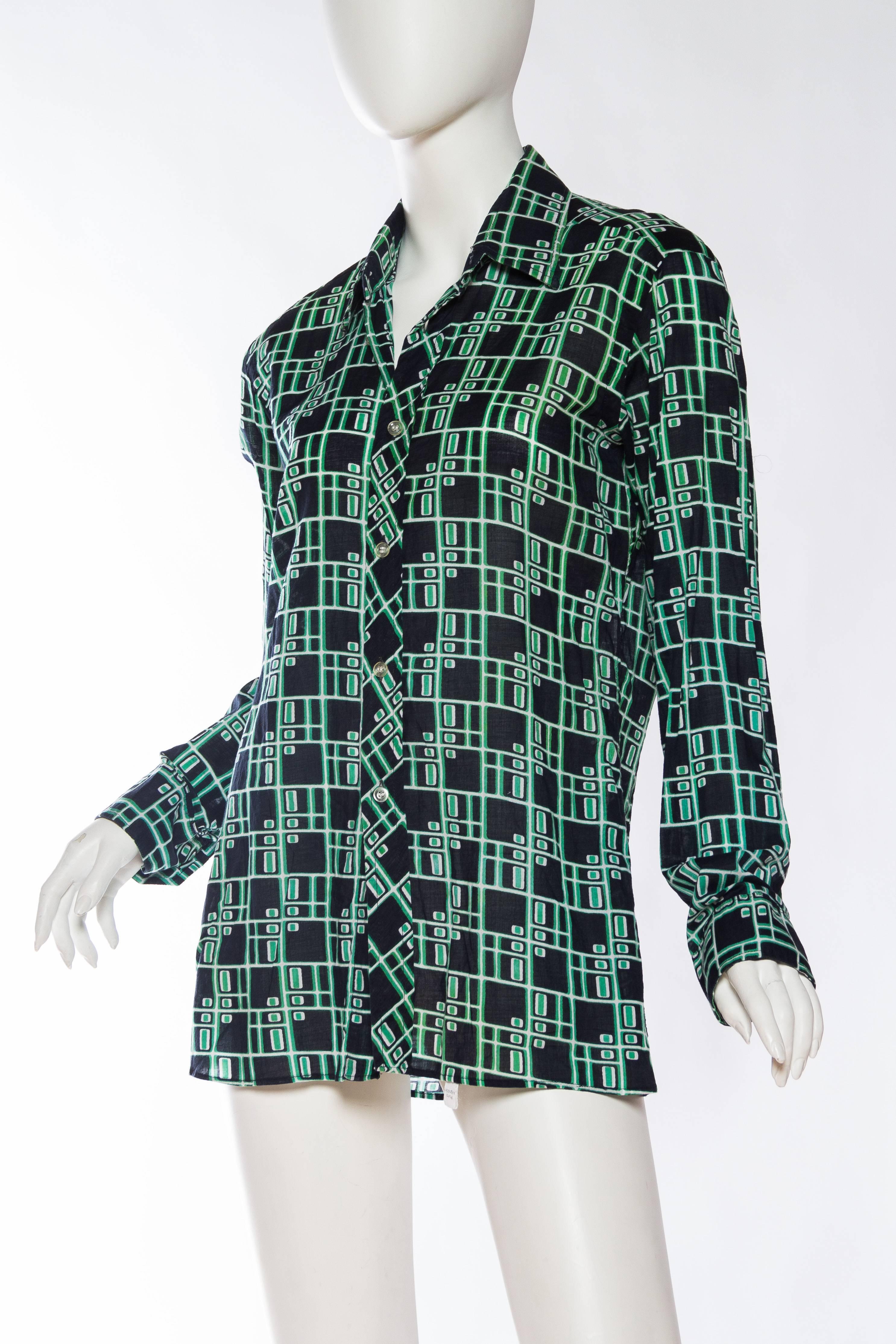 Women's or Men's Pierre Cardin Geometric Mod Printed Shirt