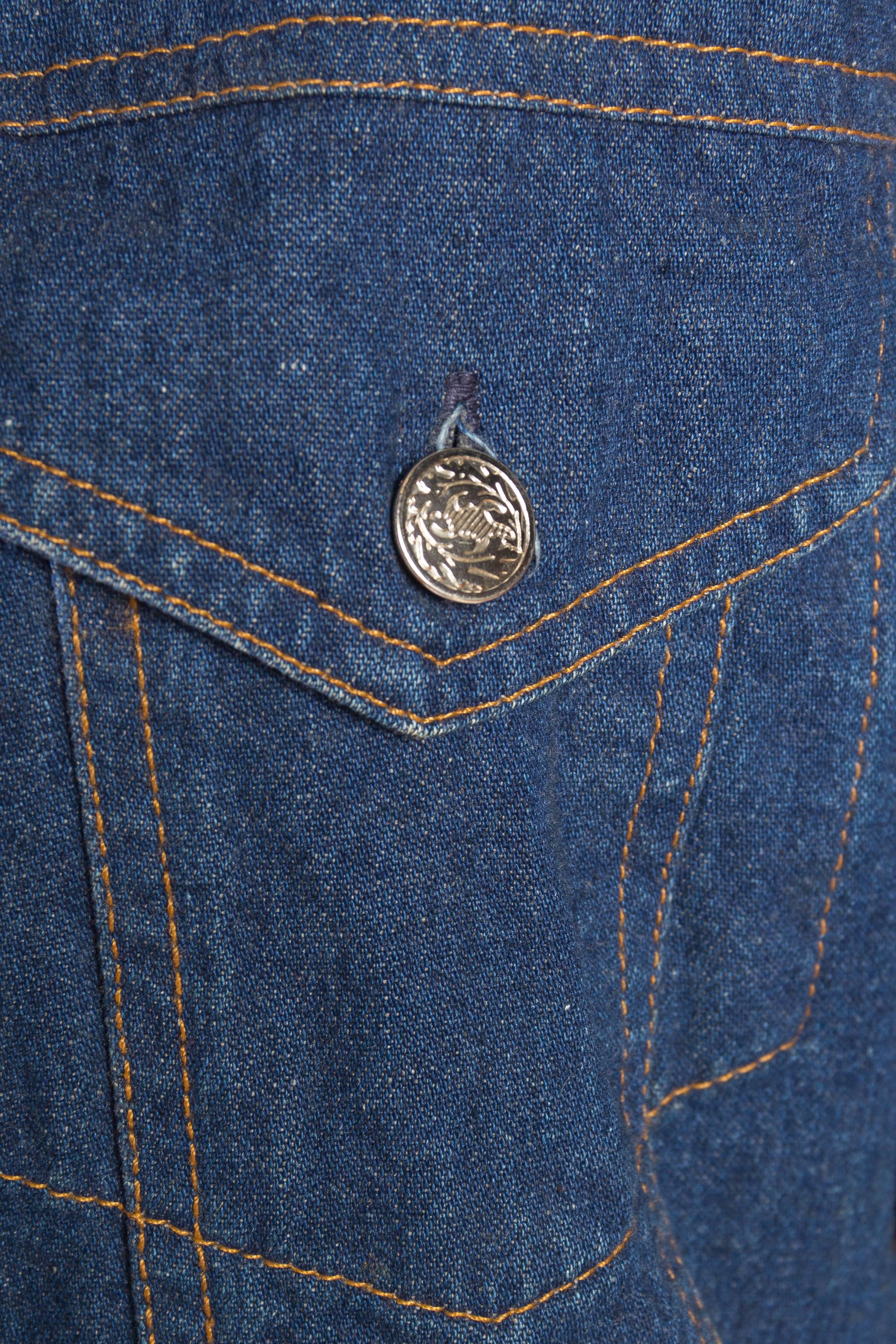 1990S KANSAI YAMAMOTO Cotton Denim Embroidered Mayan Patch Jean Jacket 1