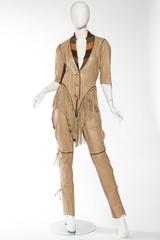 1970s Fringed Leather Jumpsuit