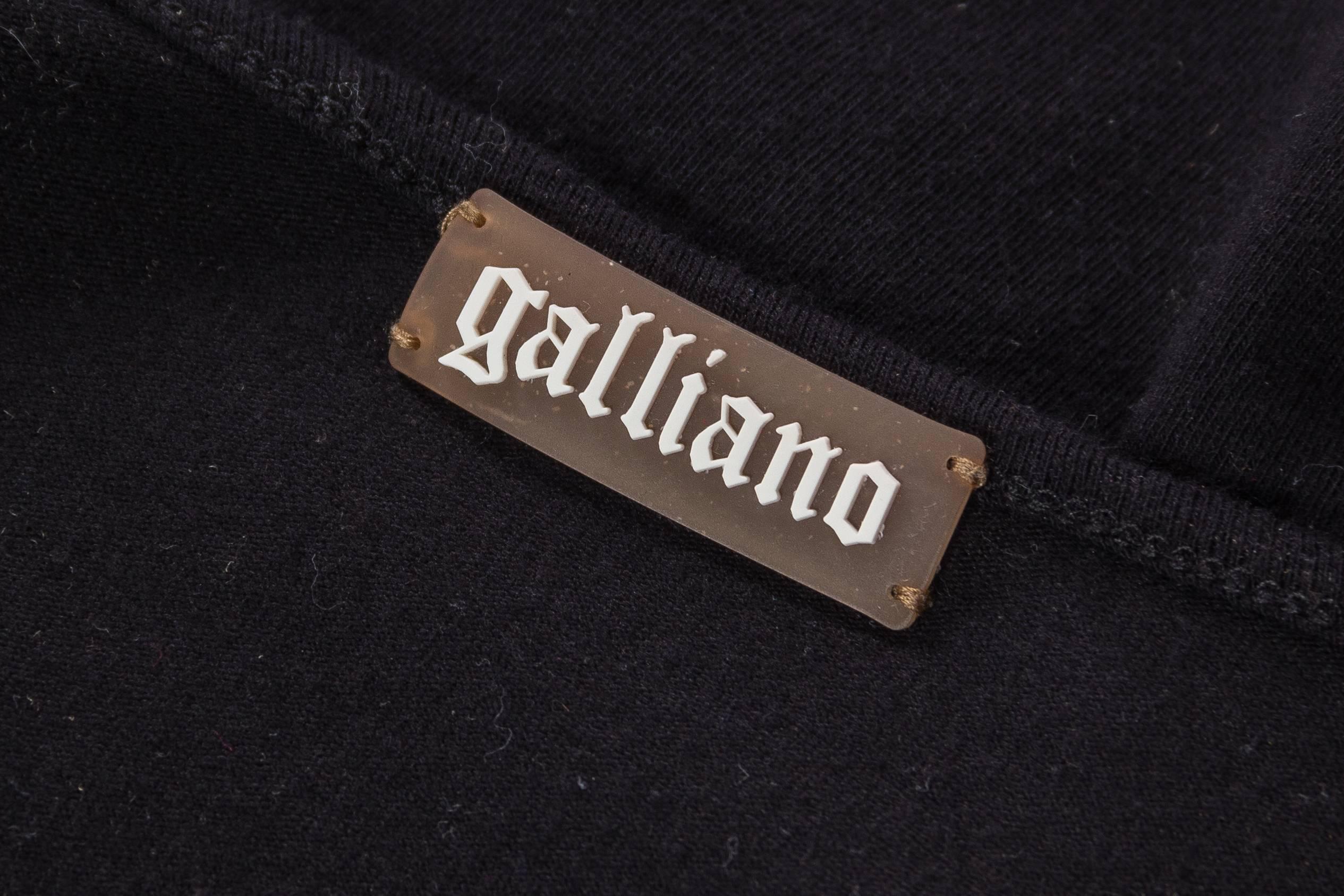 2000S JOHN GALLIANO Black Cotton Jersey Chain Punk Rock T-Shirt 6