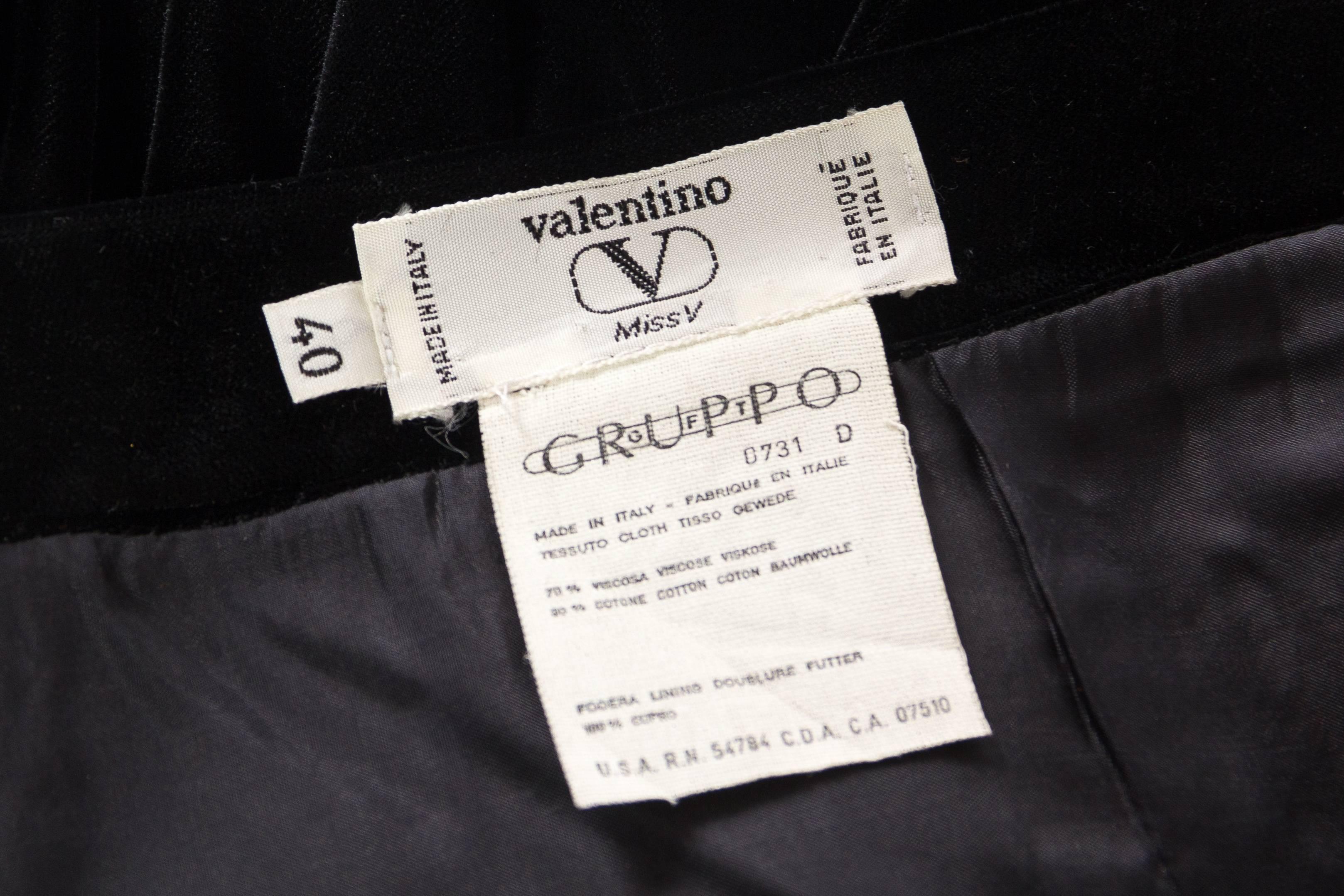 Valentino Pleated Velvet Skirt 5