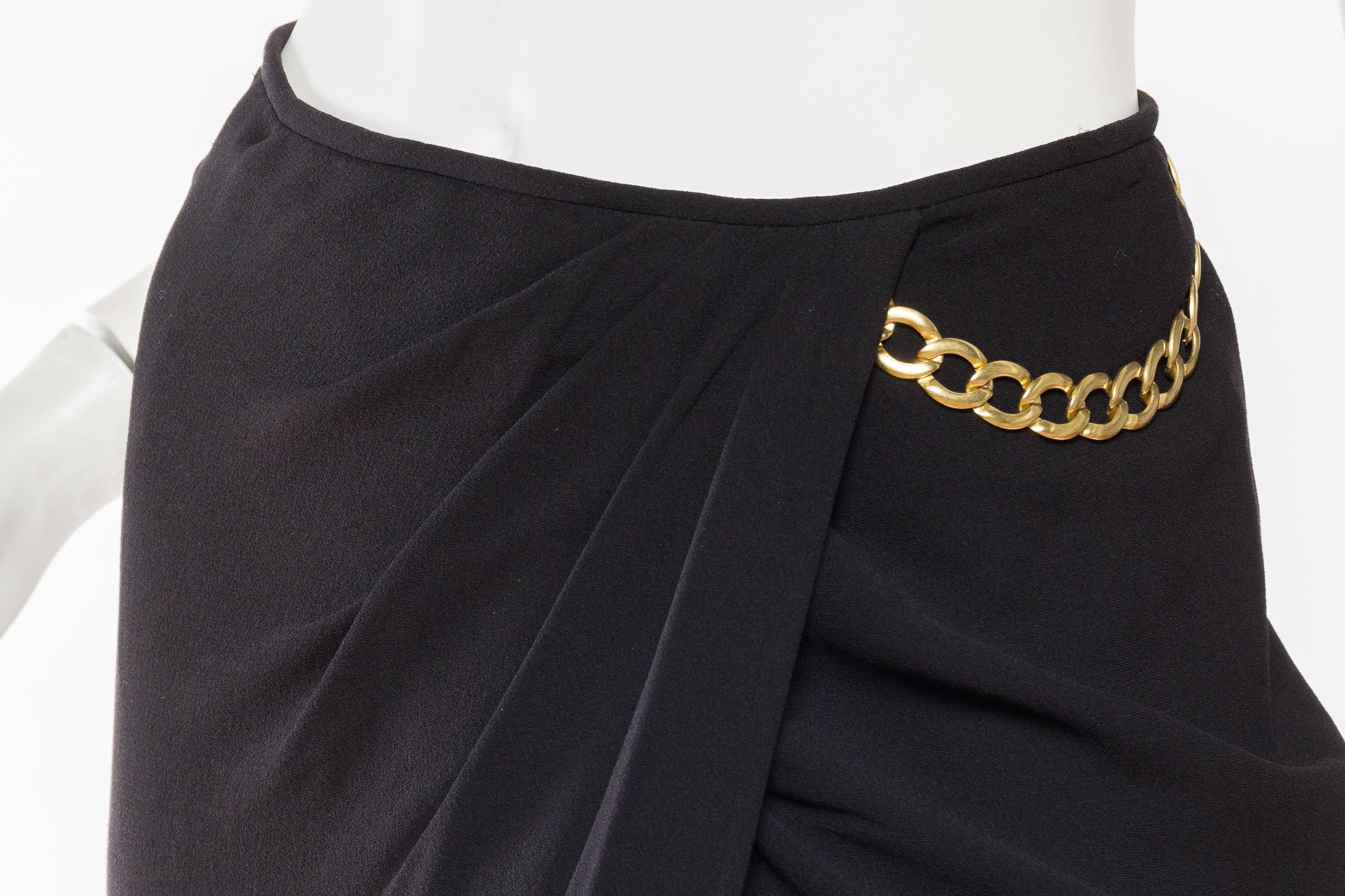 Alexander McQueen Draped Skirt with Chain Detail 2