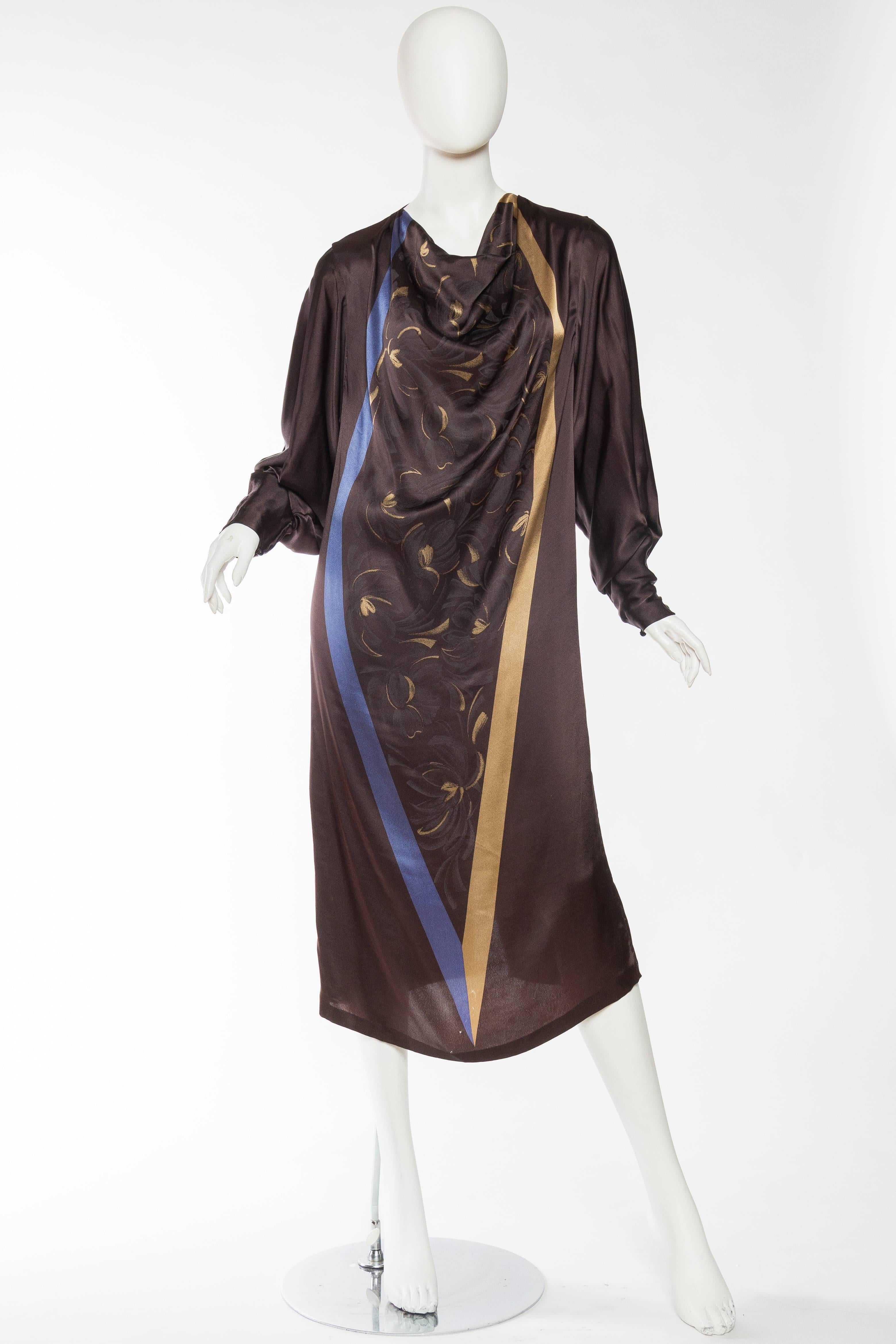 Very rare early 1980s Gianni Versace Satin Tunic Dress