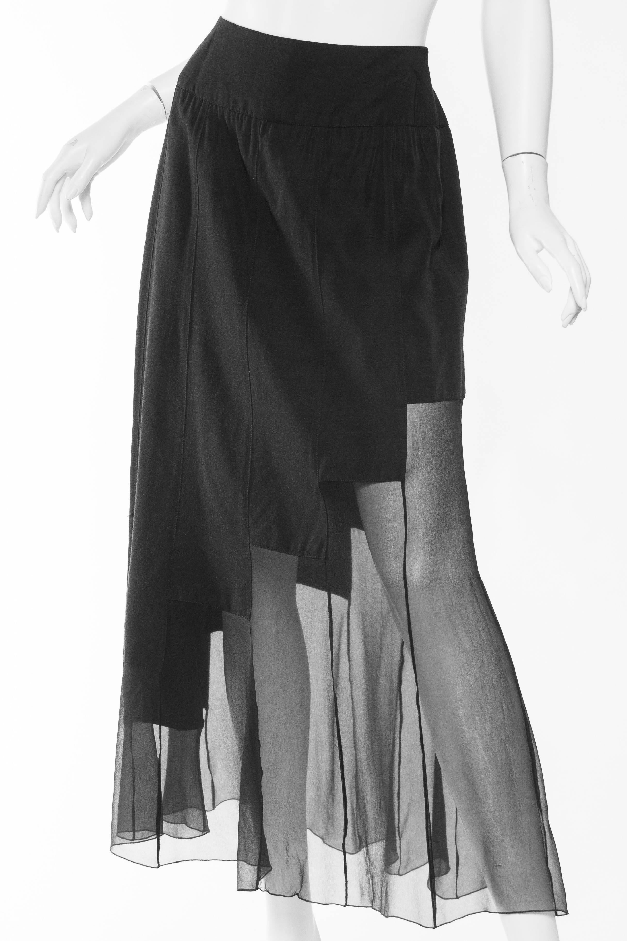 Women's 1980s Karl Lagerfeld Sheer Memphis Deco Skirt