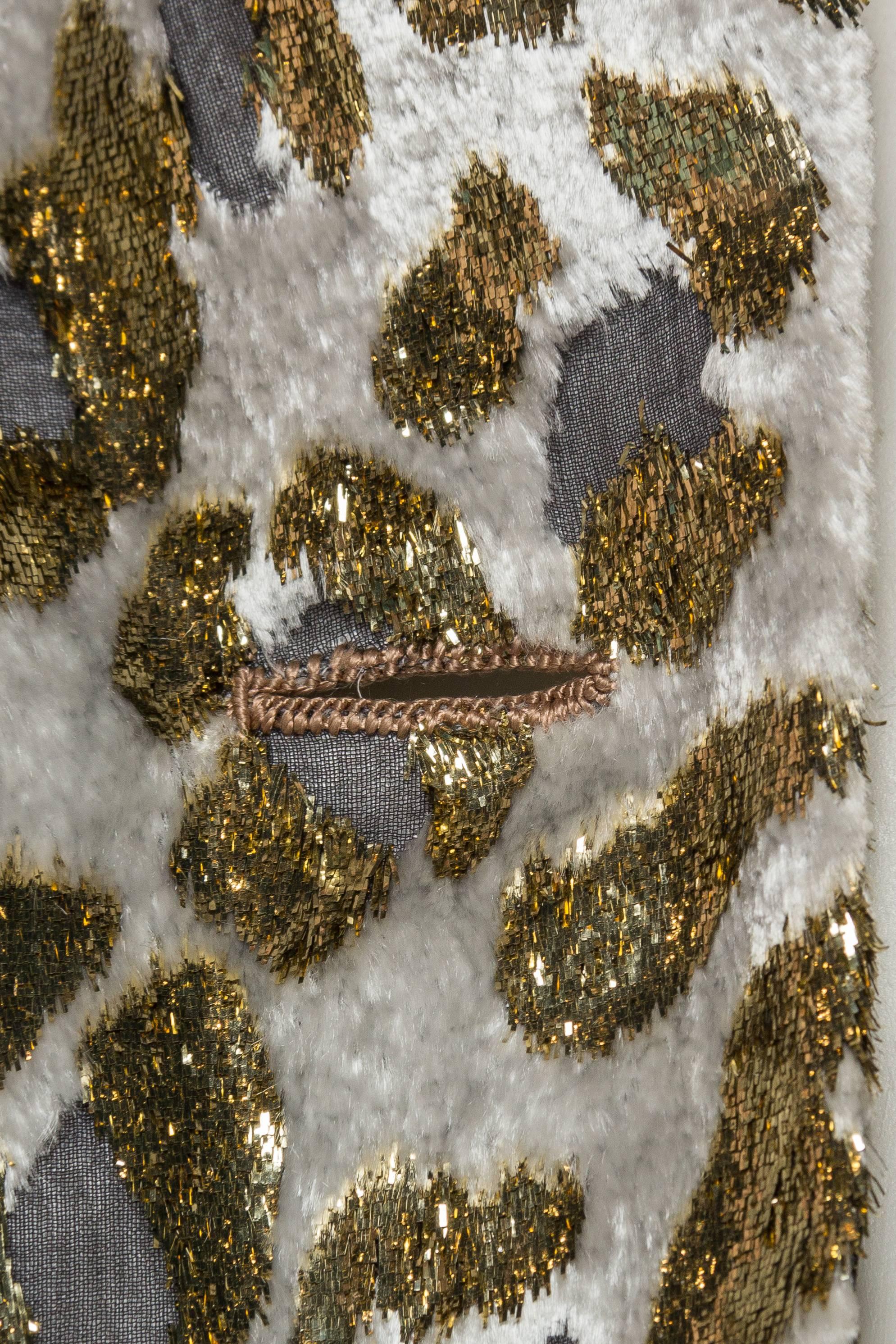 Gold Lurex Velvet Leopard Jacket Blouse by Bill Blass 5