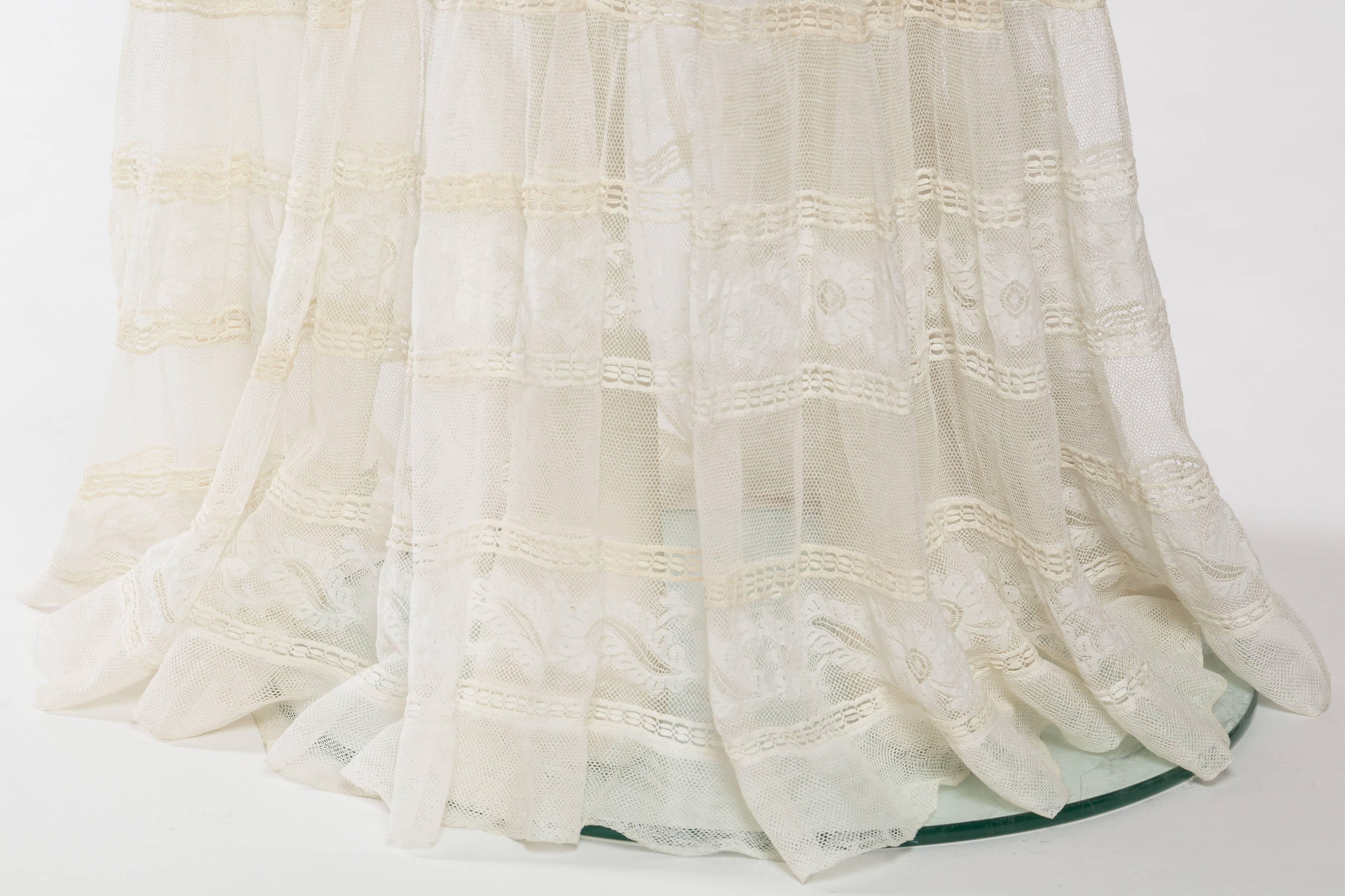 Rebuilt Victorian Net & Lace Tea Gown 5