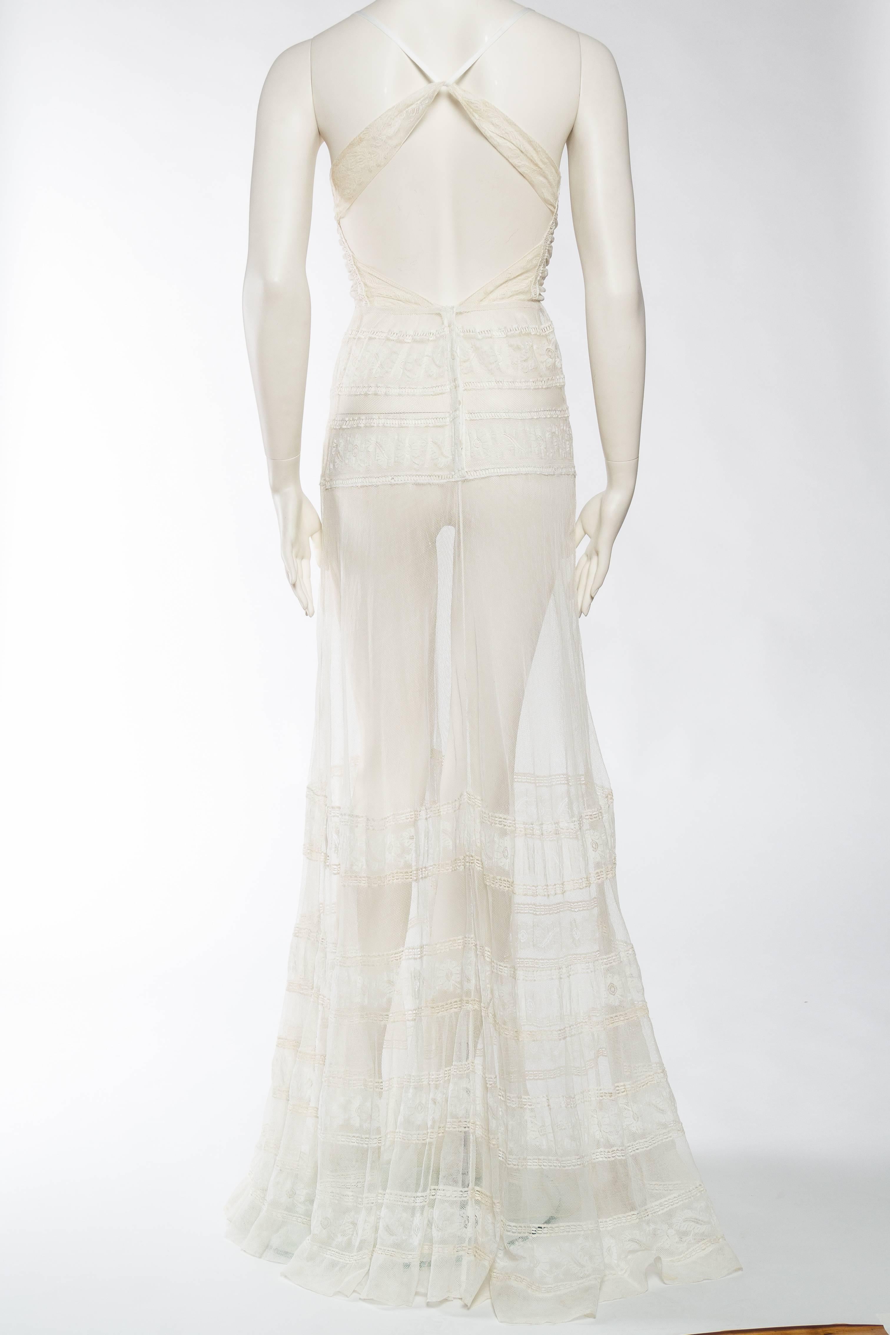 Women's Rebuilt Victorian Net & Lace Tea Gown