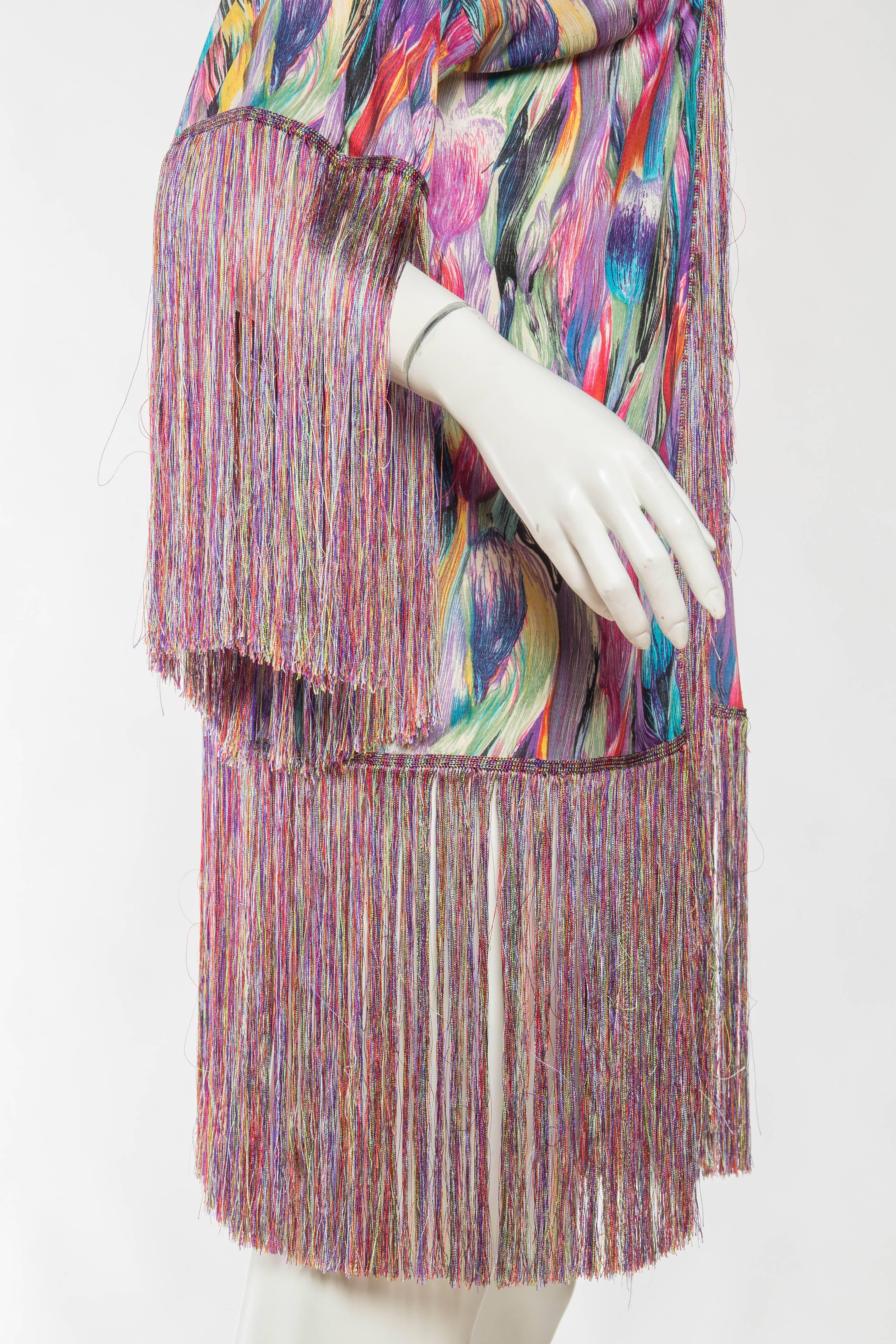 1970s Missoni Fringed Silk Jersey Kimono 5