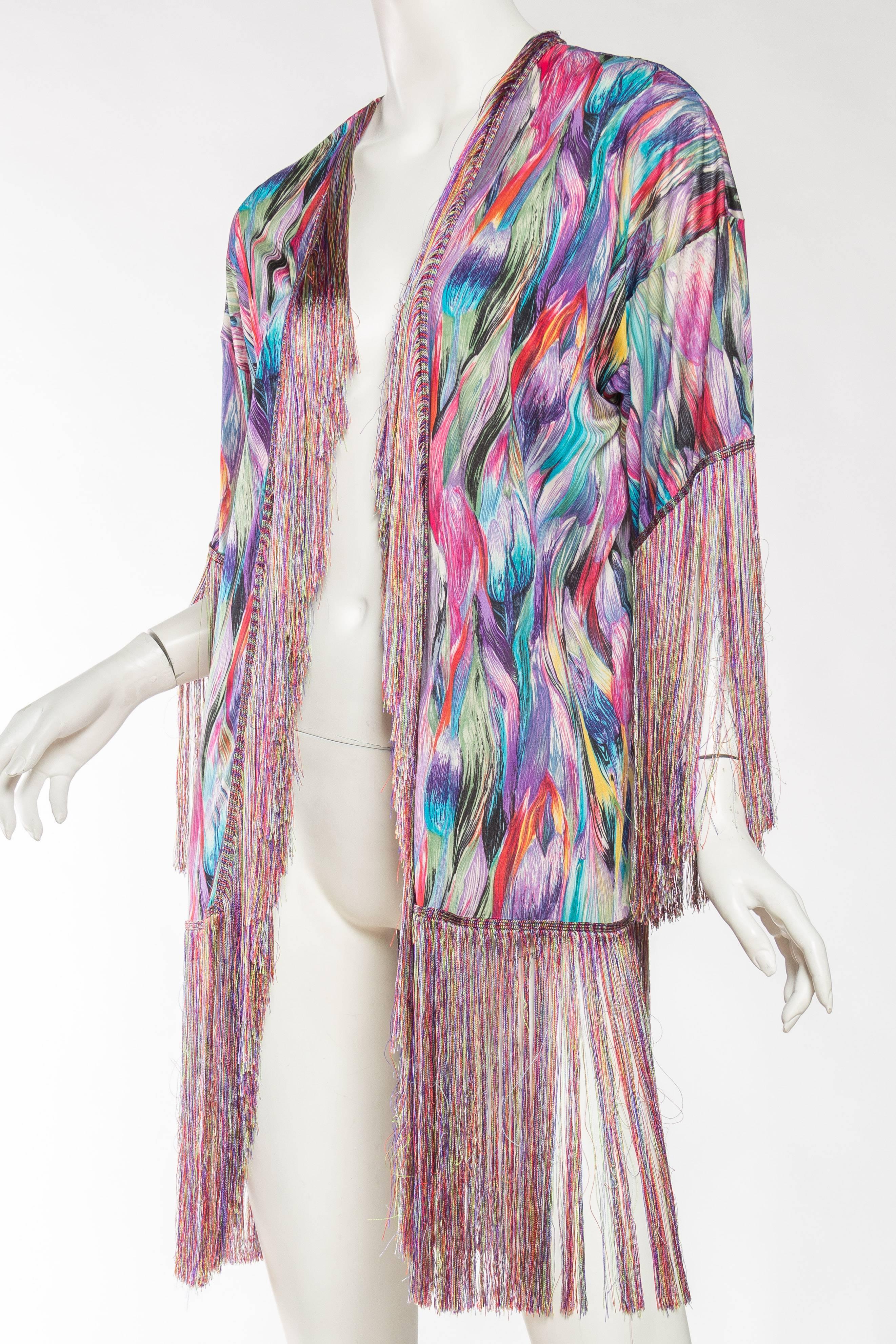 1970s Missoni Fringed Silk Jersey Kimono 1