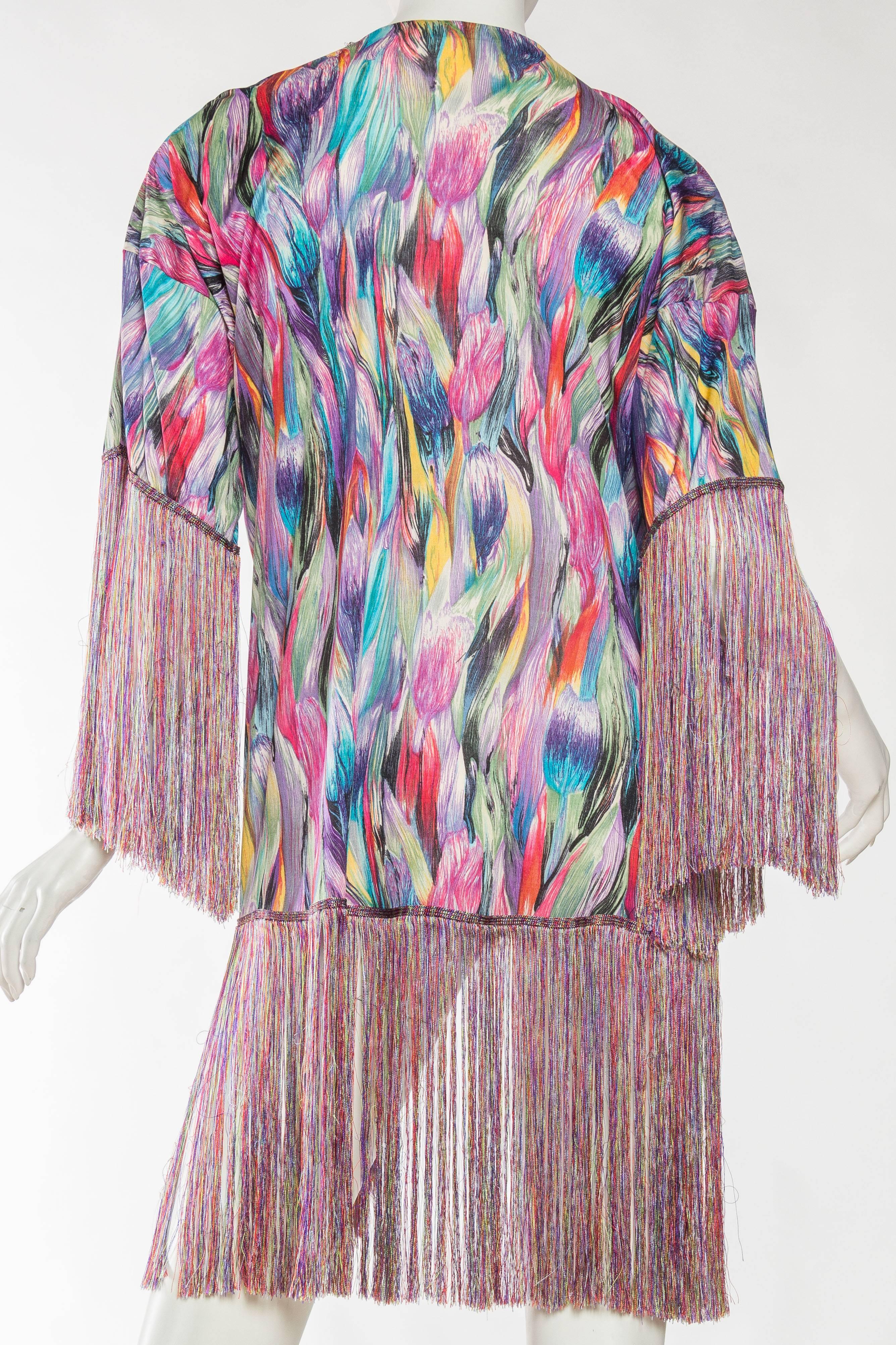 1970s Missoni Fringed Silk Jersey Kimono 2
