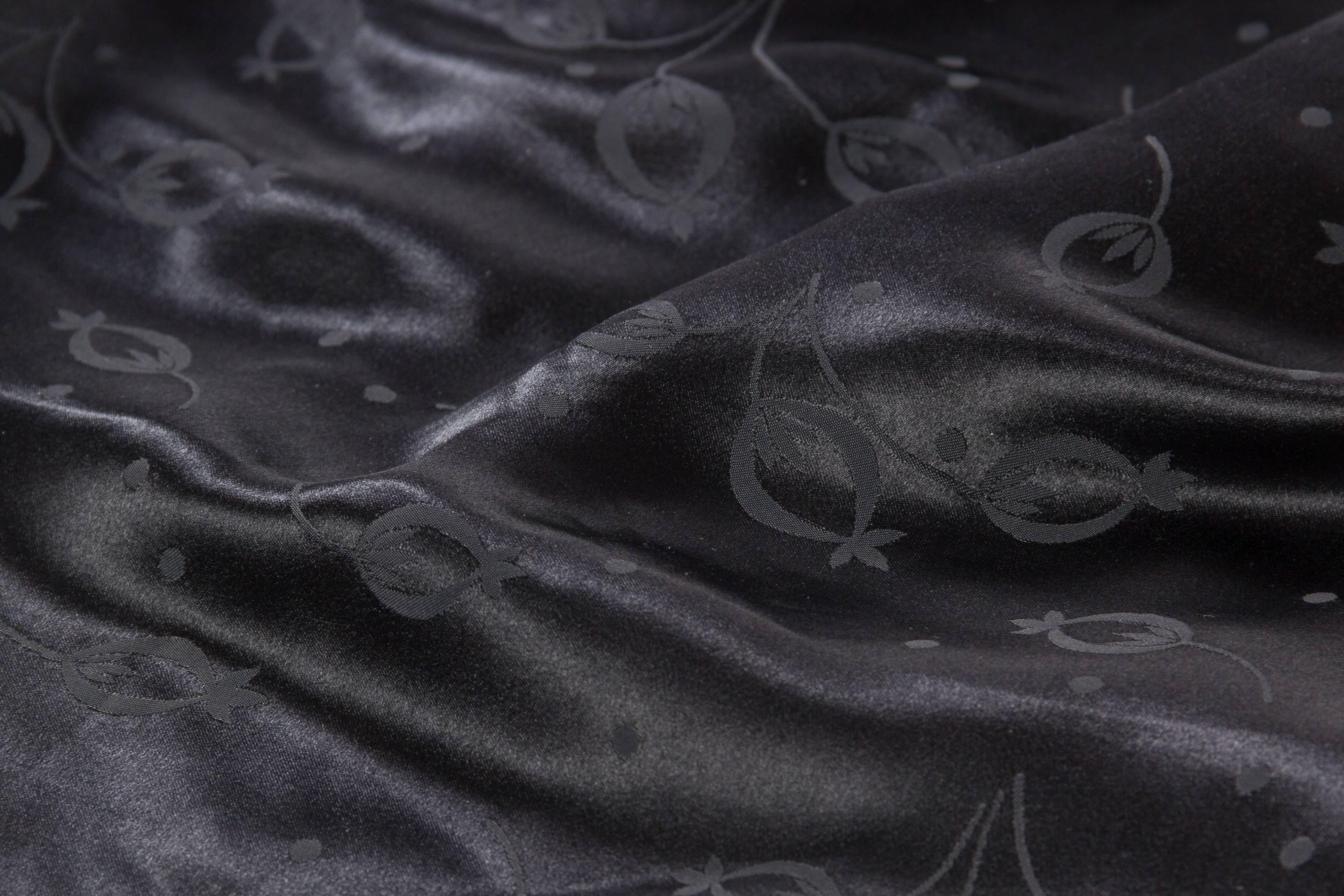 1920S Black Silk Satin Chinese Embroidered Pajamas Set 4