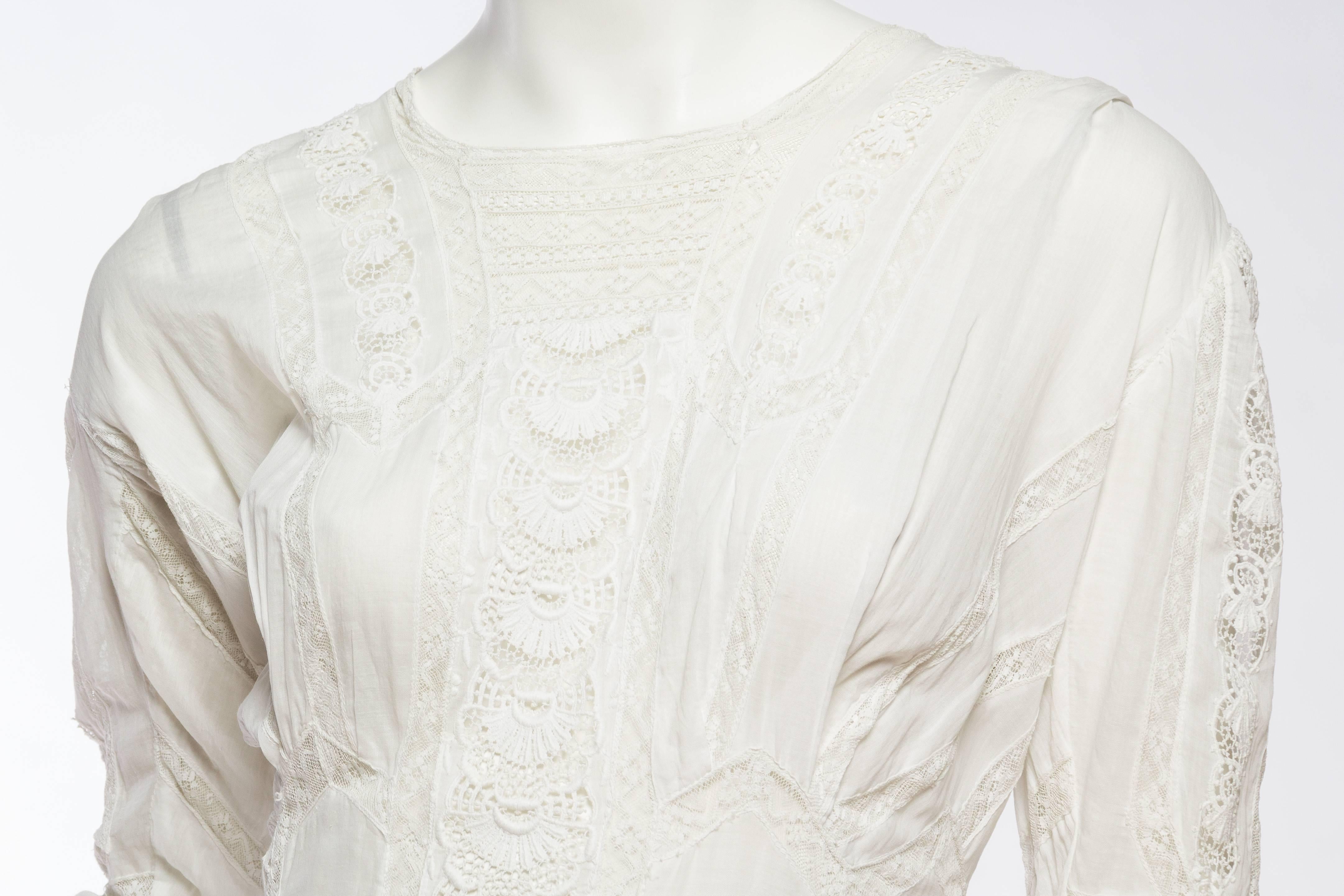 Antique Cotton and Lace Edwardian Tea Dress 1