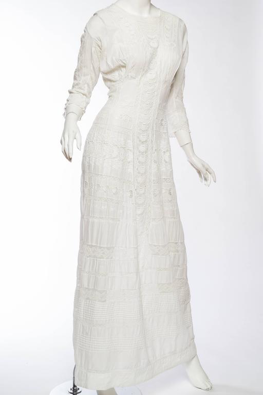 Antique Cotton and Lace Edwardian Tea Dress at 1stDibs