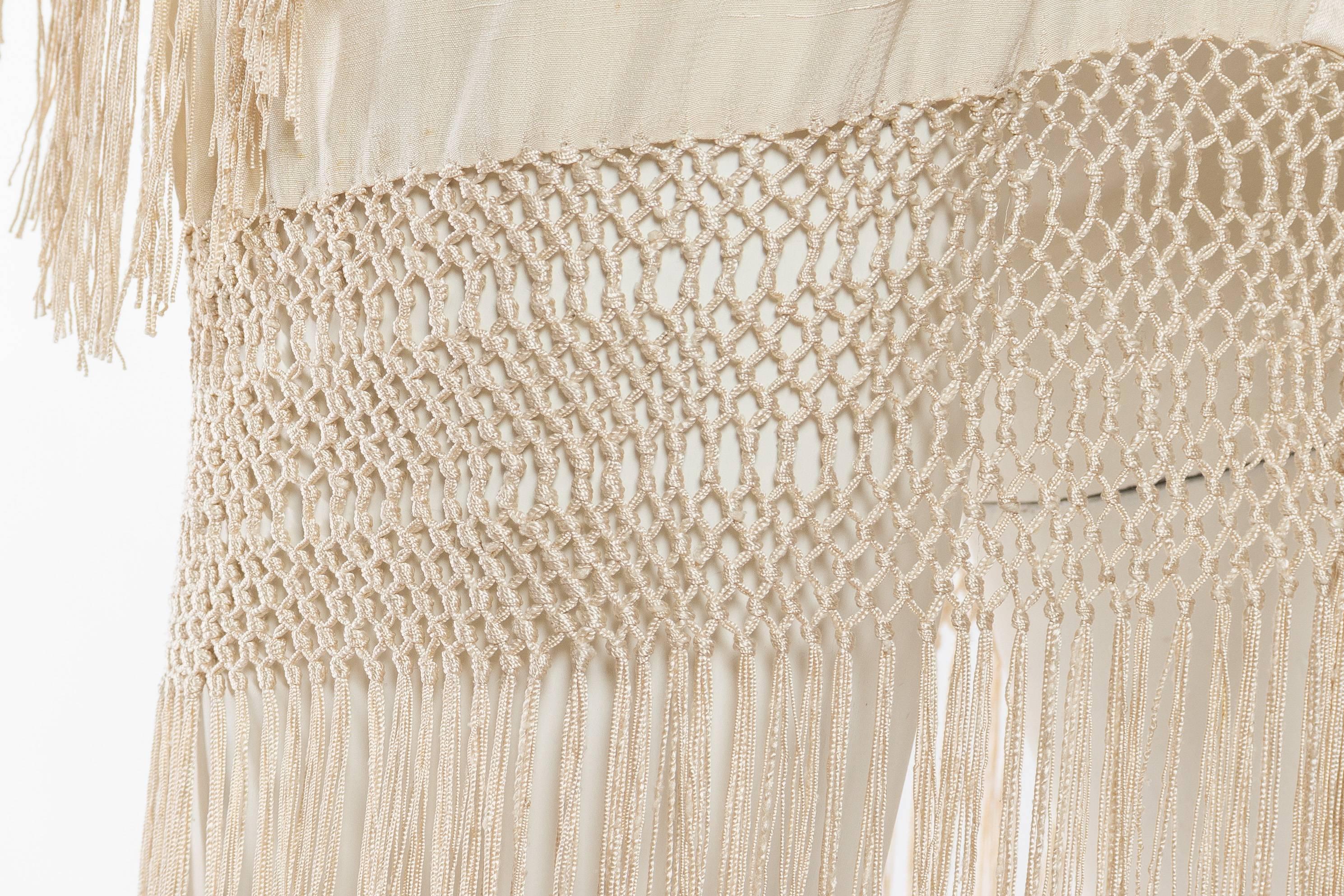 Fringed Kimono Jacket Made from a Hand Embroidered Chinese Shawl 3