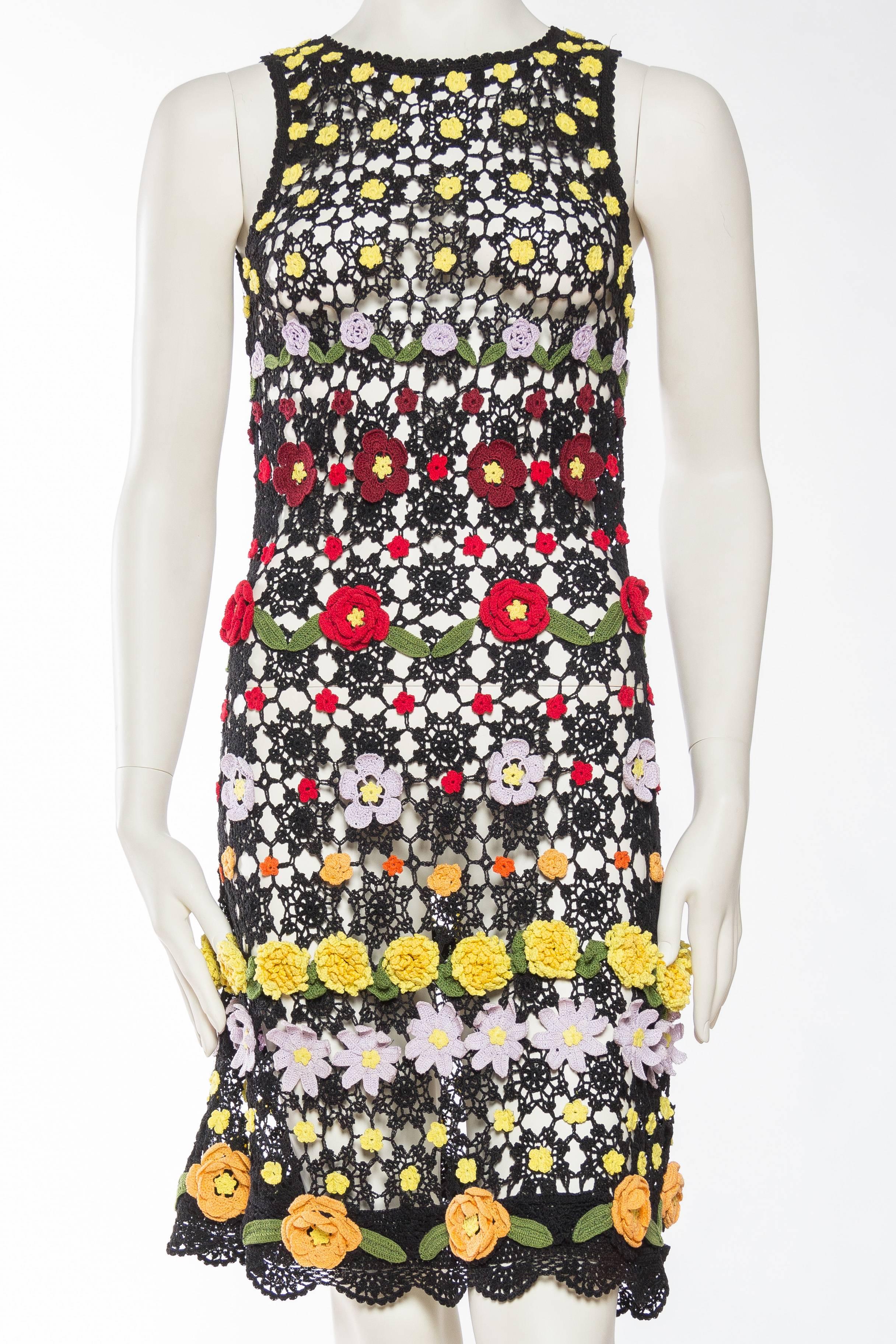 Beige Super Cute Floral Crochet Dress