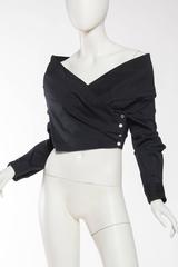 Sexy 1990s Romeo Gigli Off the Shoulder Blouse