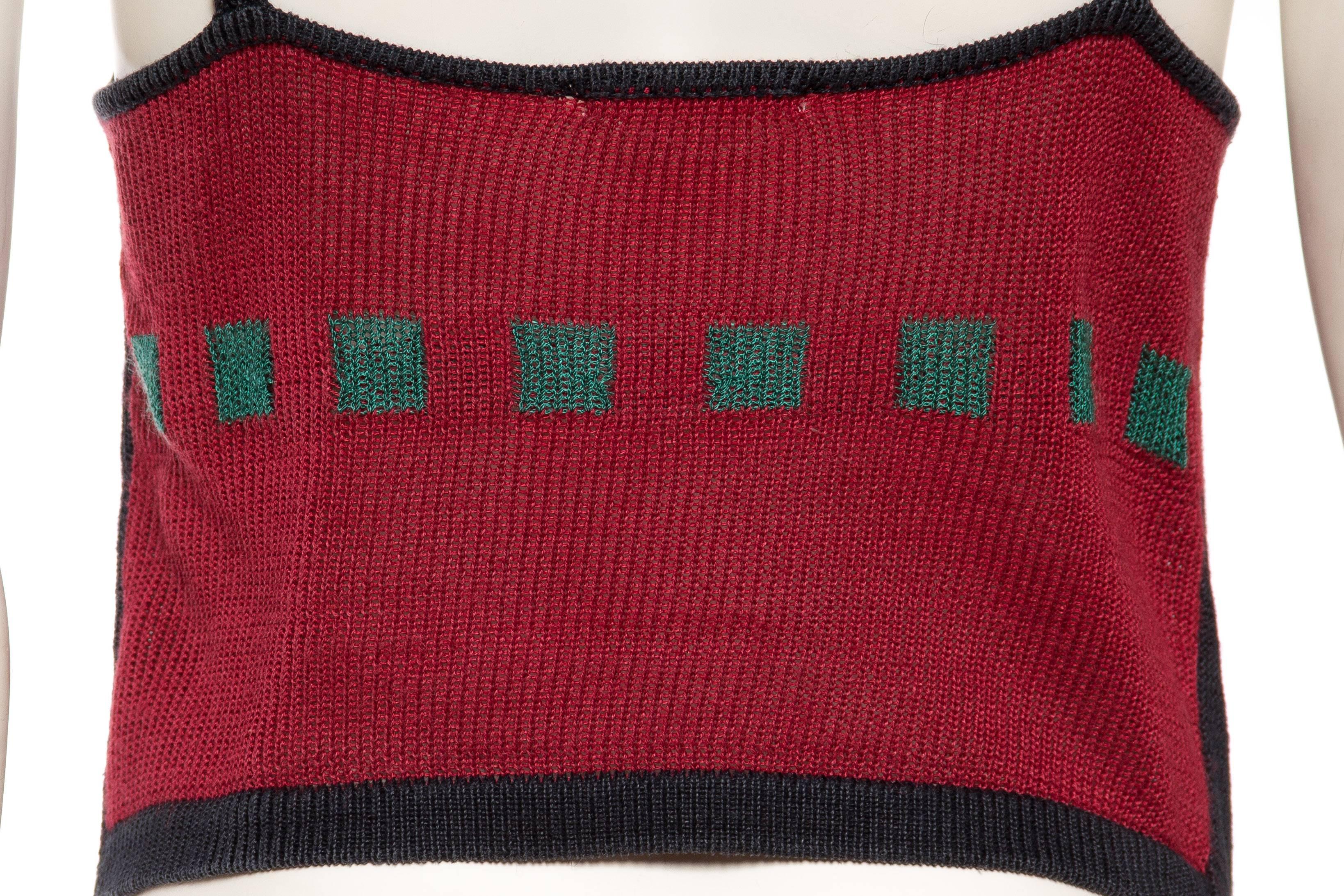 1970S ISSEY MIYAKE Dark Grey Linen Knit 