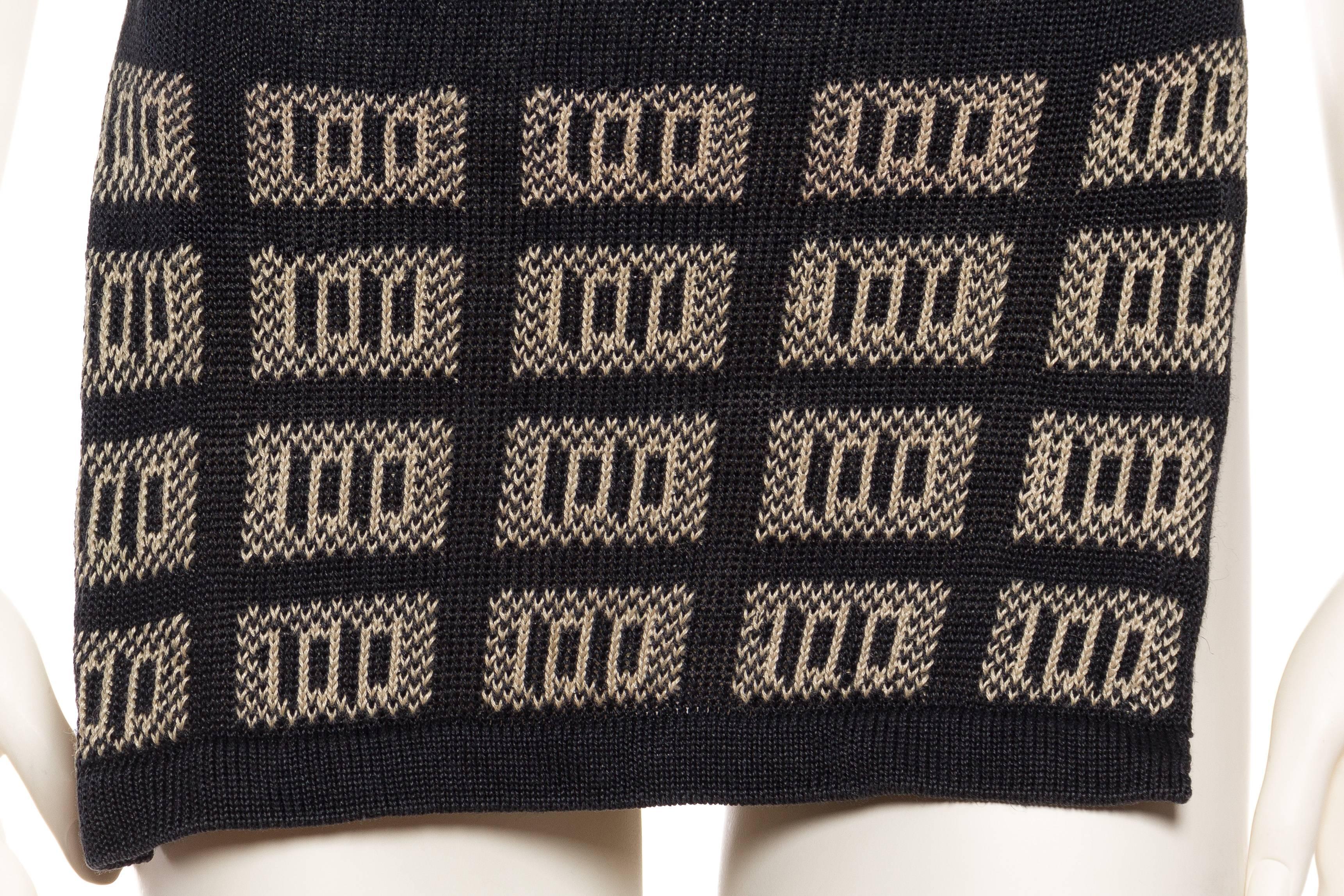 1970S ISSEY MIYAKE Dark Grey Linen Knit 