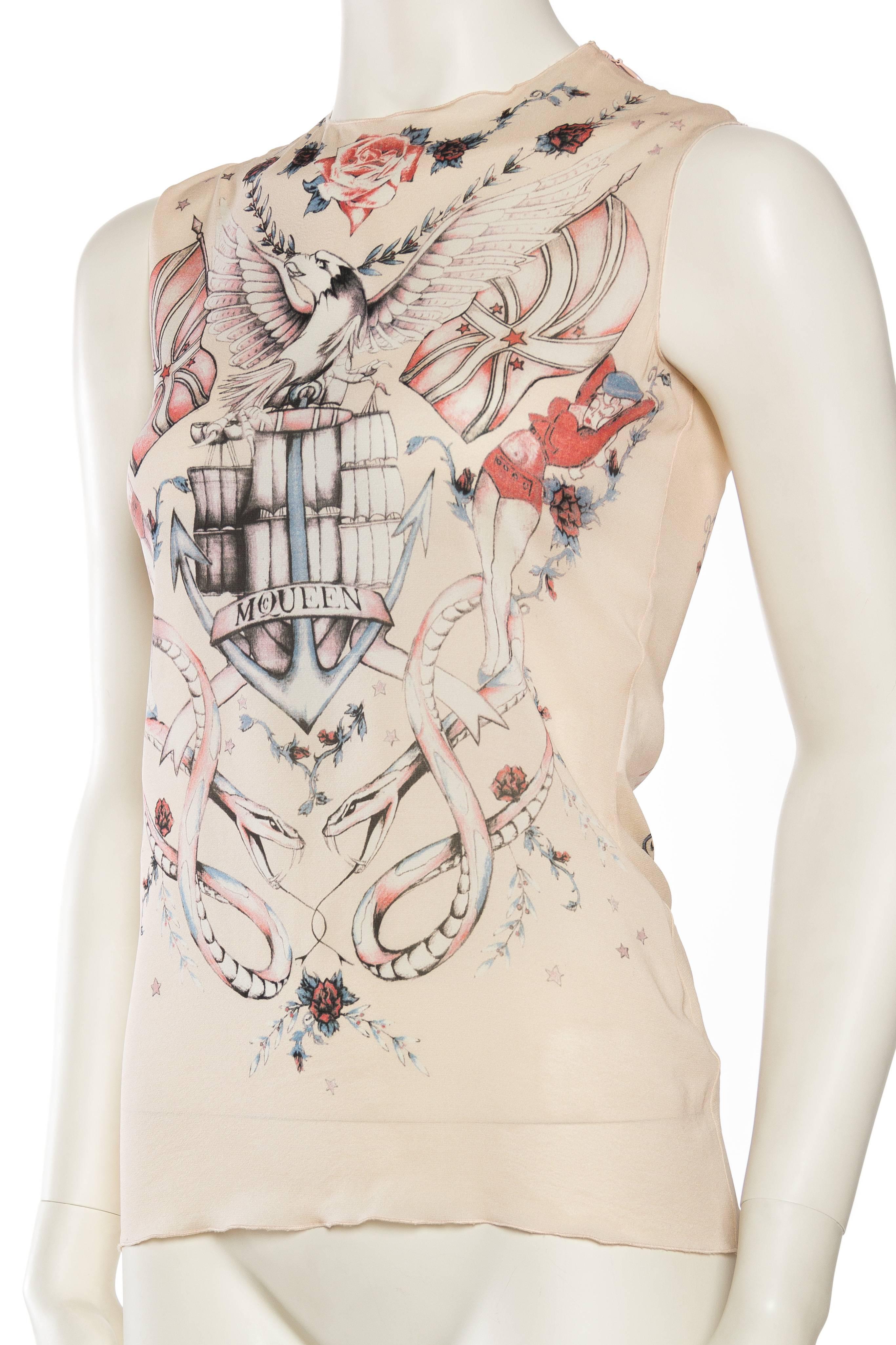 Alexander McQueen Pirate Tattoo Shirt In Excellent Condition In New York, NY