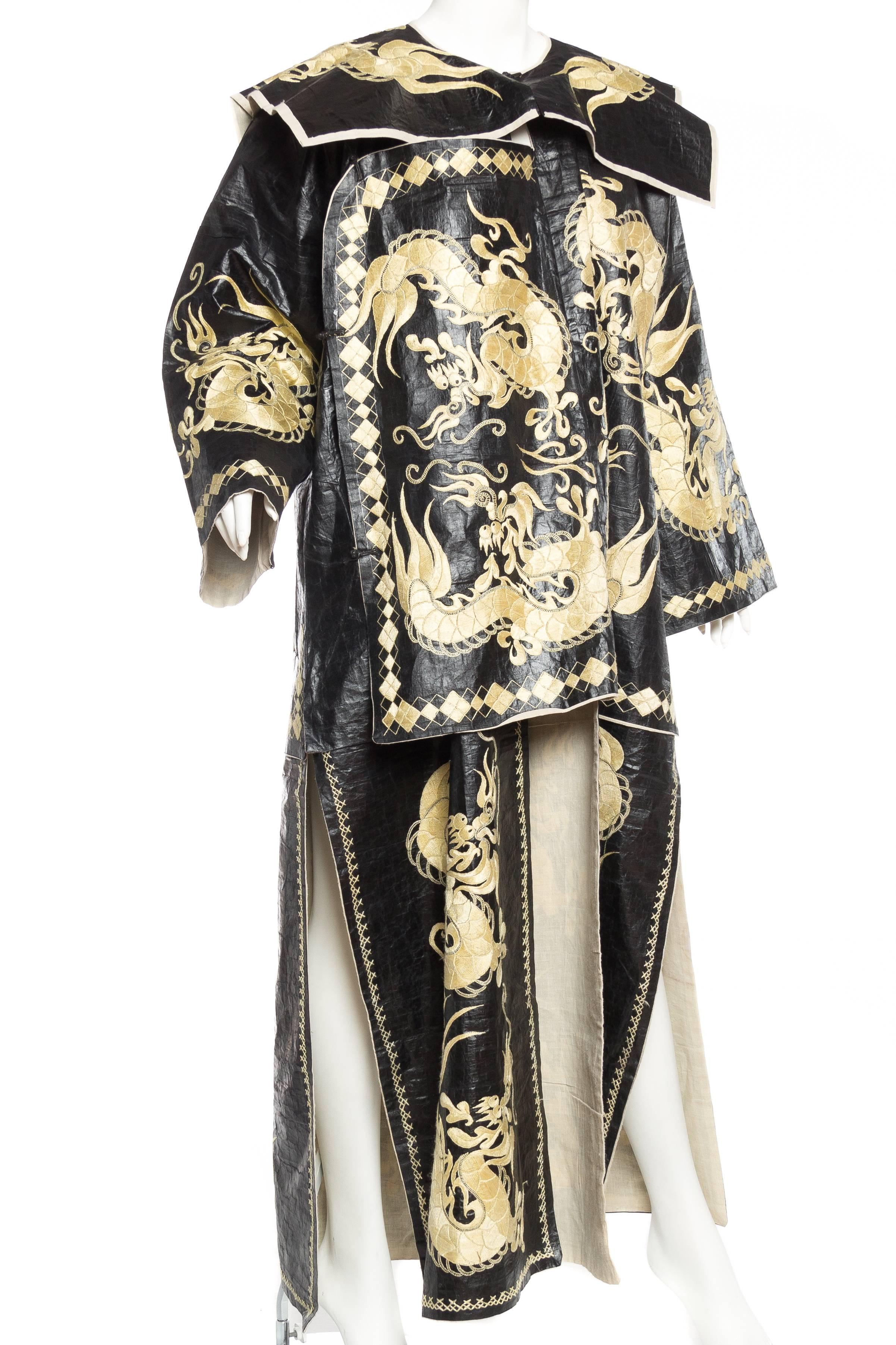 Women's or Men's Kimono Style Embroidered Chinese Dragon Coat 