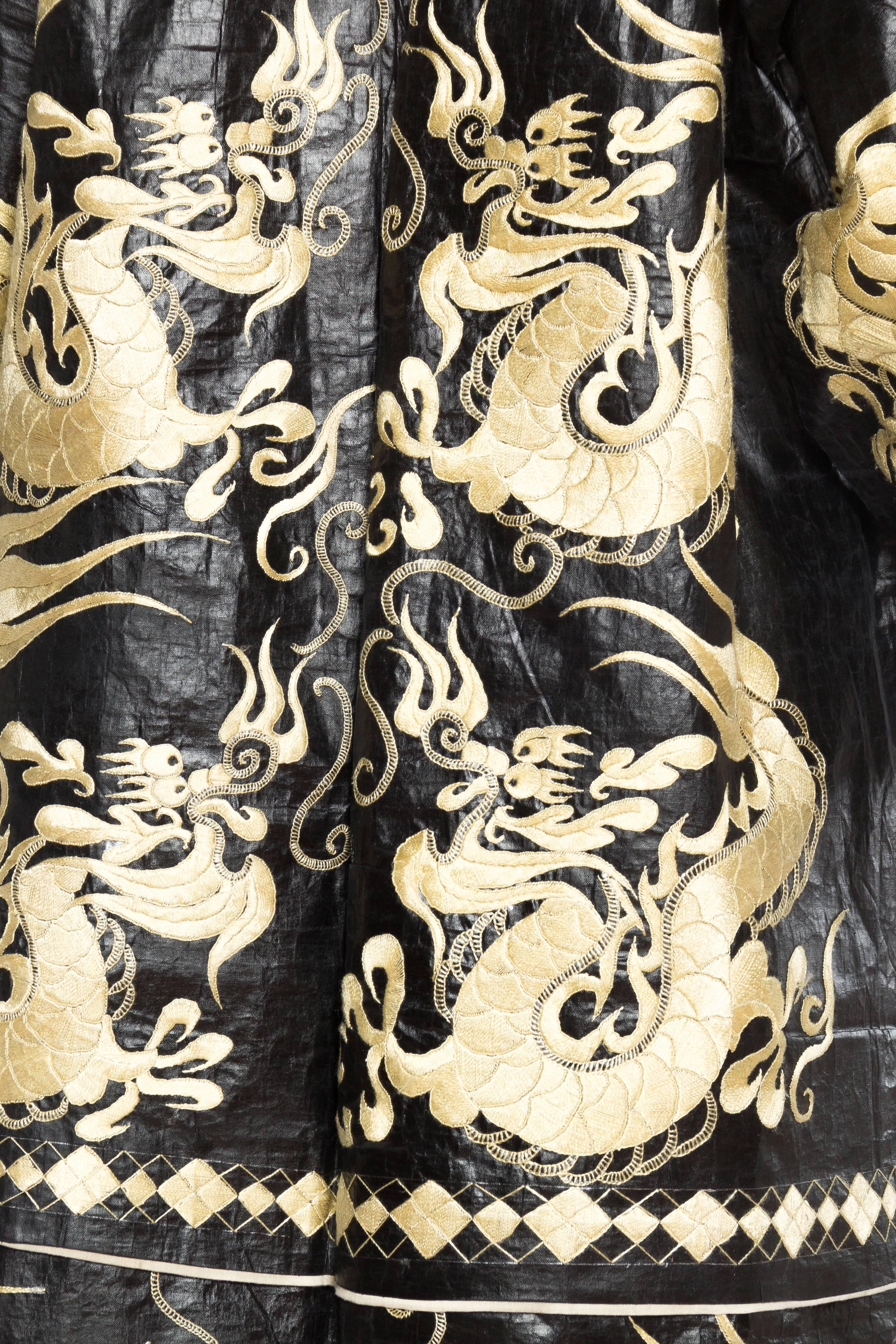 Kimono Style Embroidered Chinese Dragon Coat  4