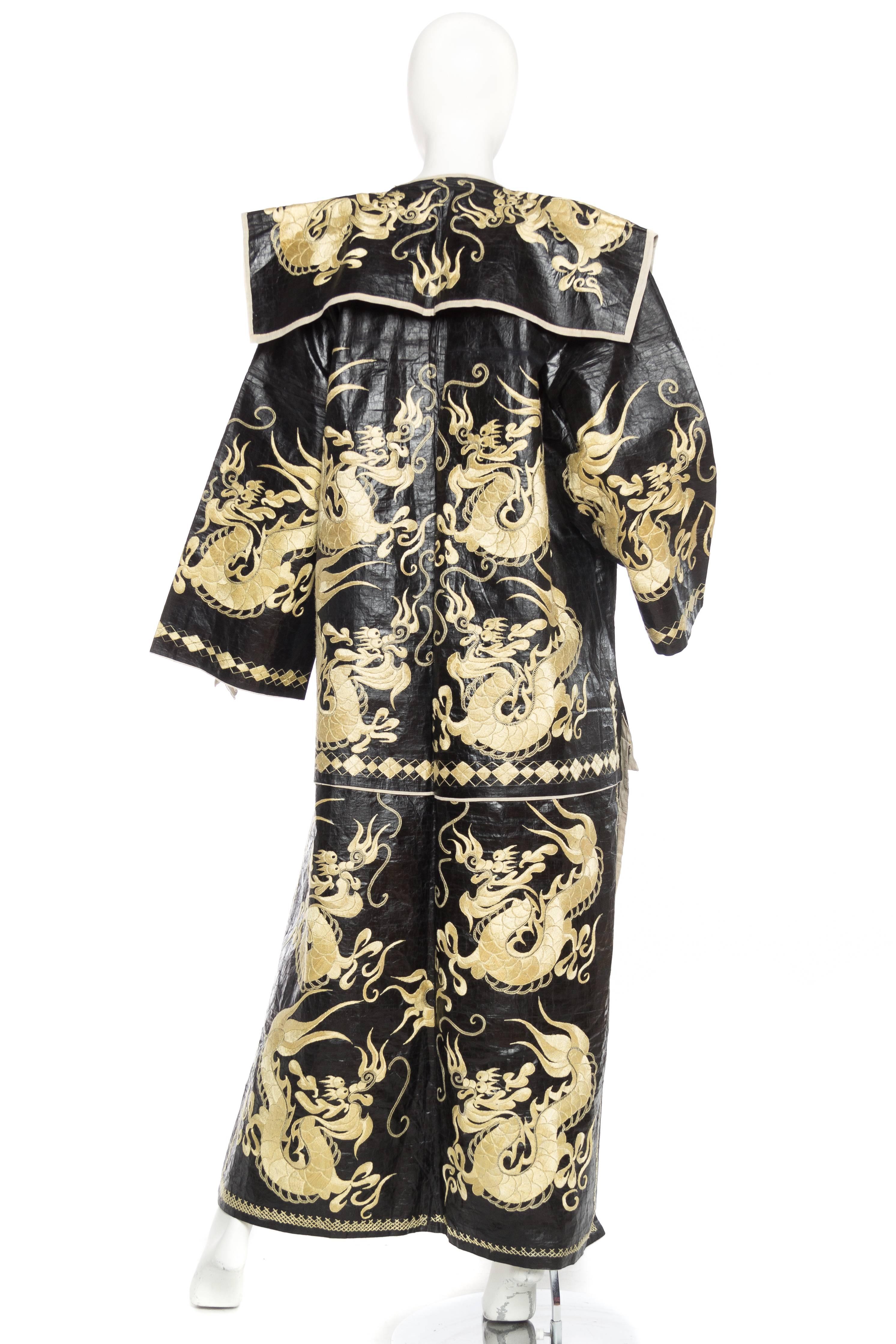 Kimono Style Embroidered Chinese Dragon Coat  1