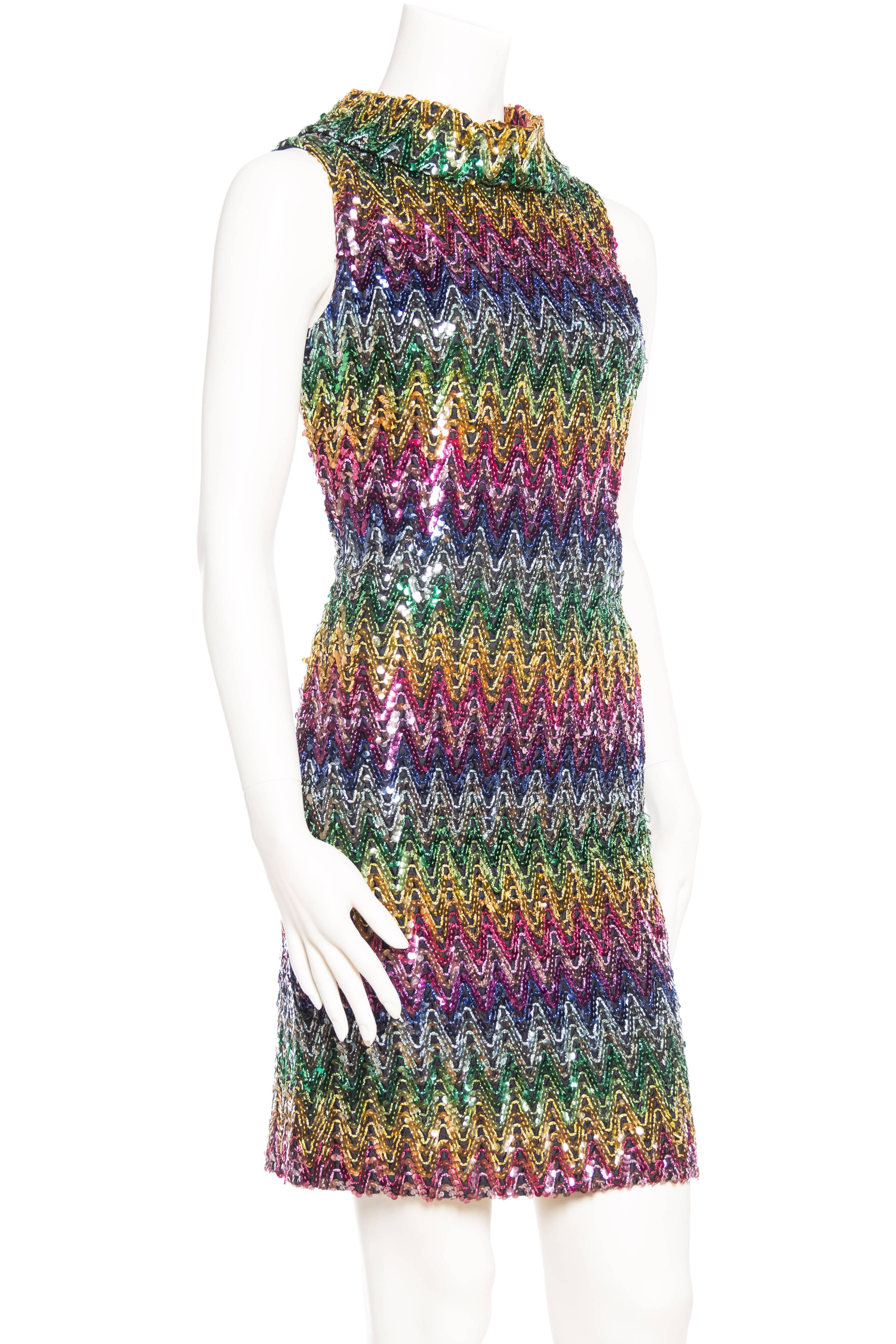 Women's 1960s Disco Rainbow Sequined Dress from Magnin
