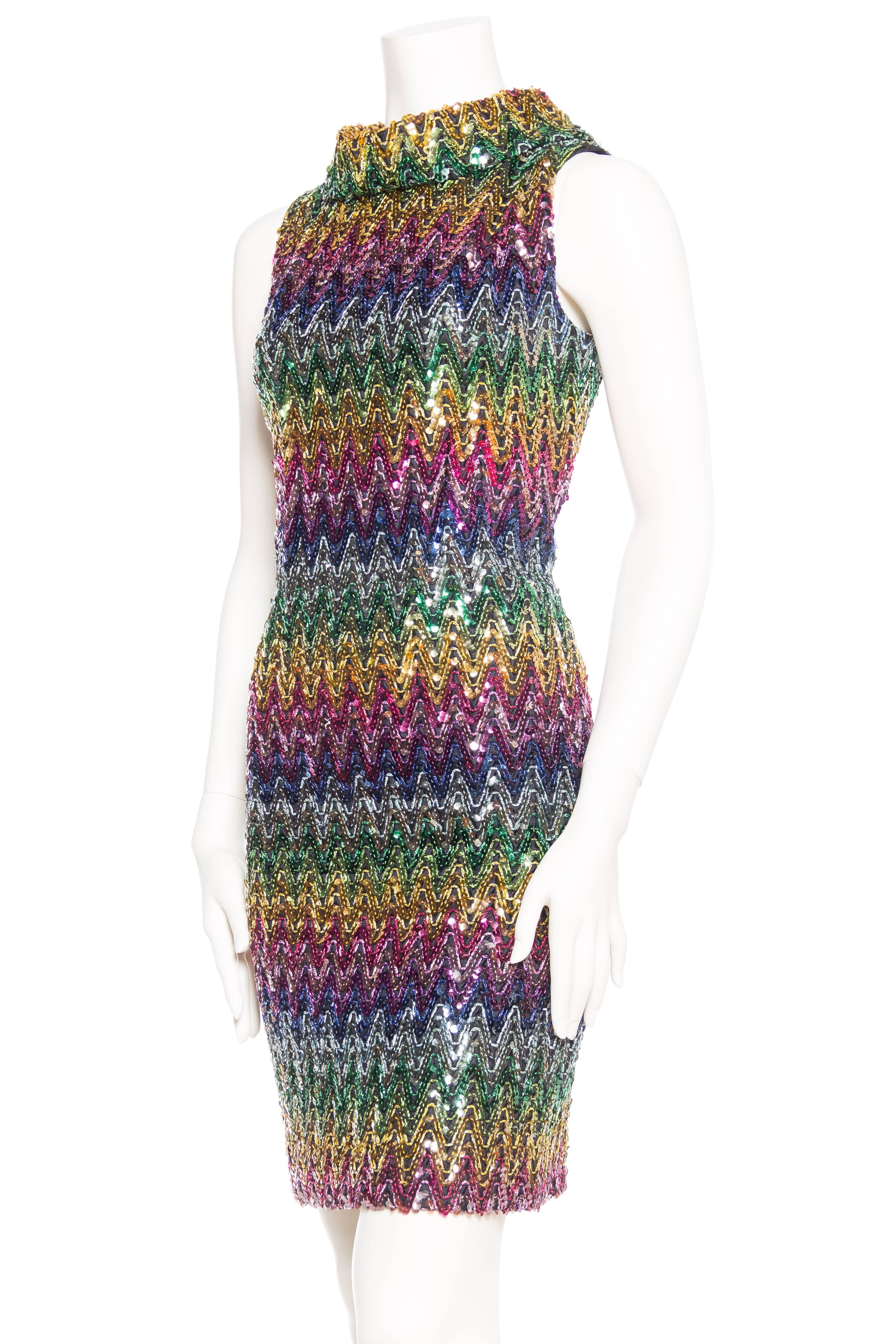 1960s Disco Rainbow Sequined Dress from Magnin 1