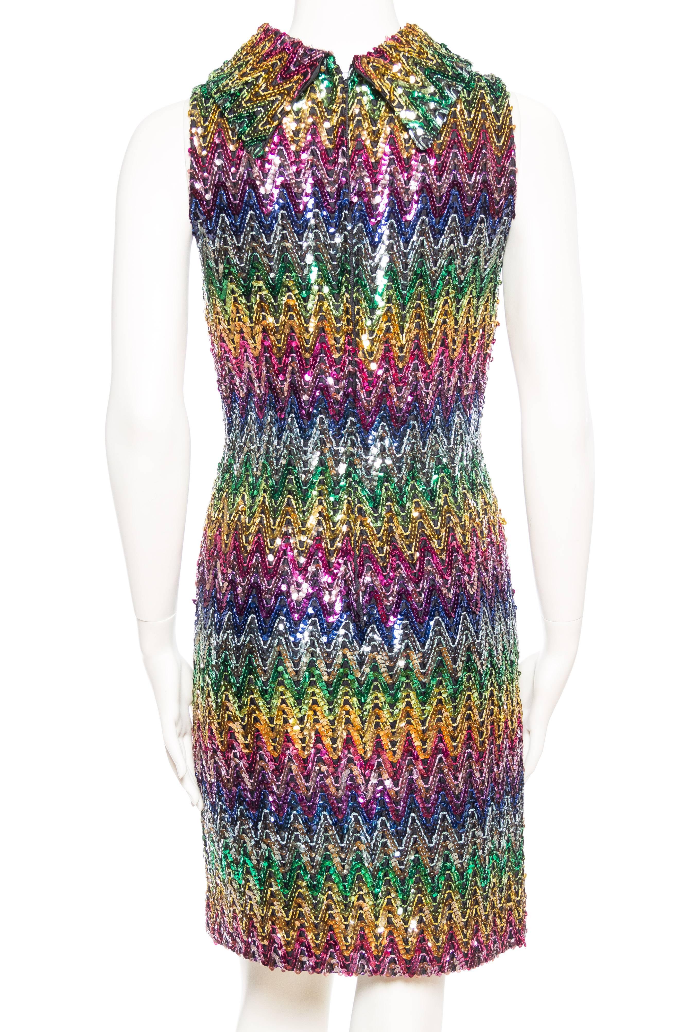 1960s Disco Rainbow Sequined Dress from Magnin 2