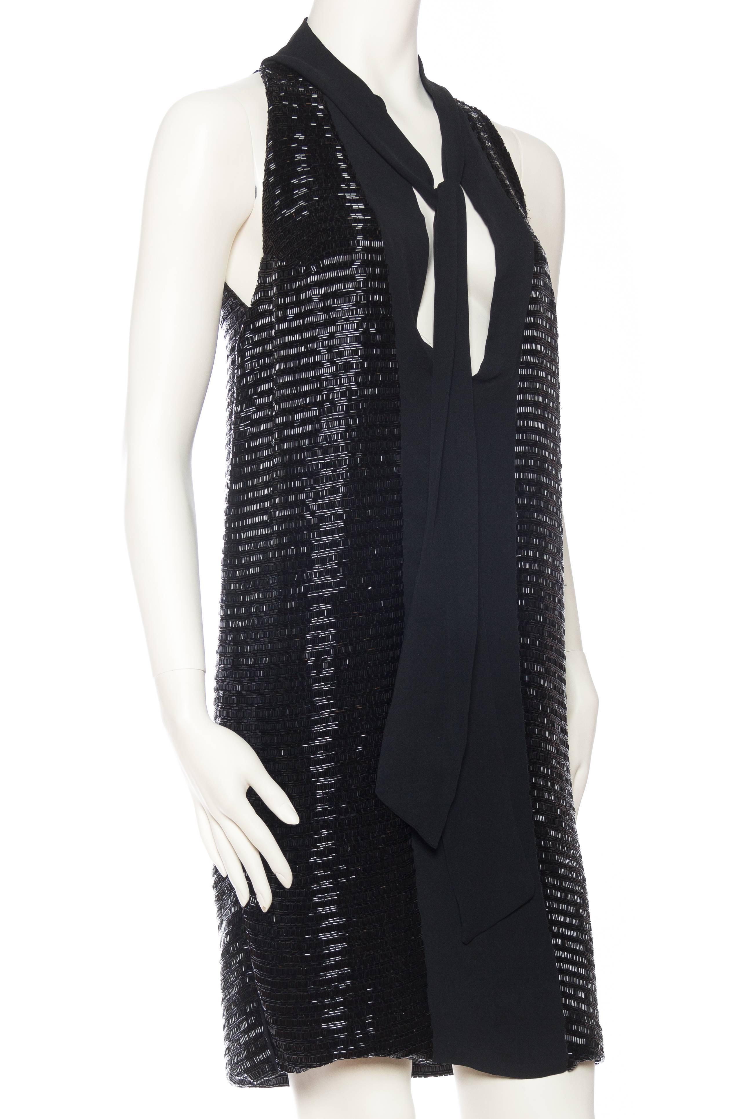 Fully Beaded Giorgio Armani Silk Tunic Dress In Excellent Condition In New York, NY