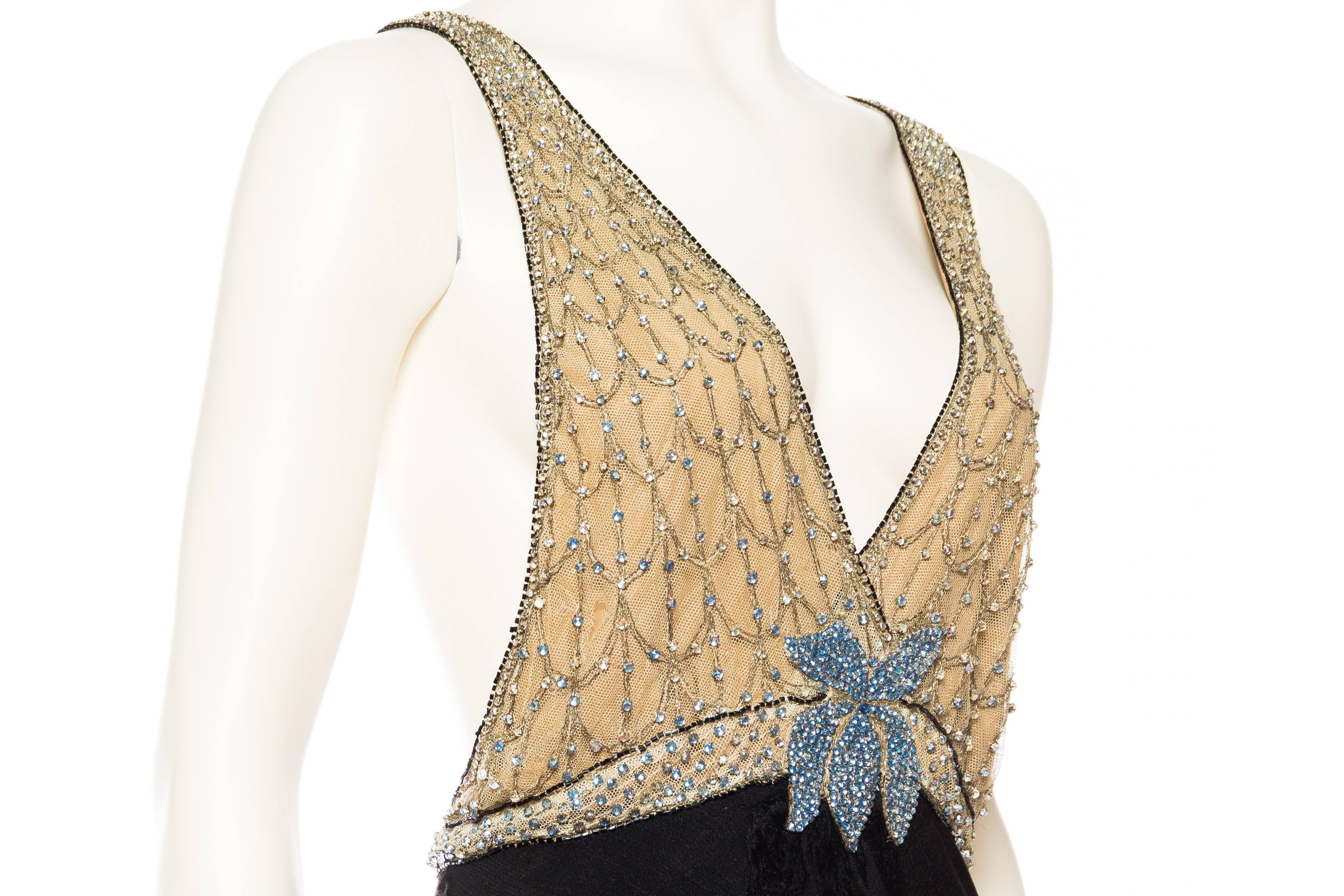 Phenomenal Crystal Beaded Bias 1930s Backless Gown 2