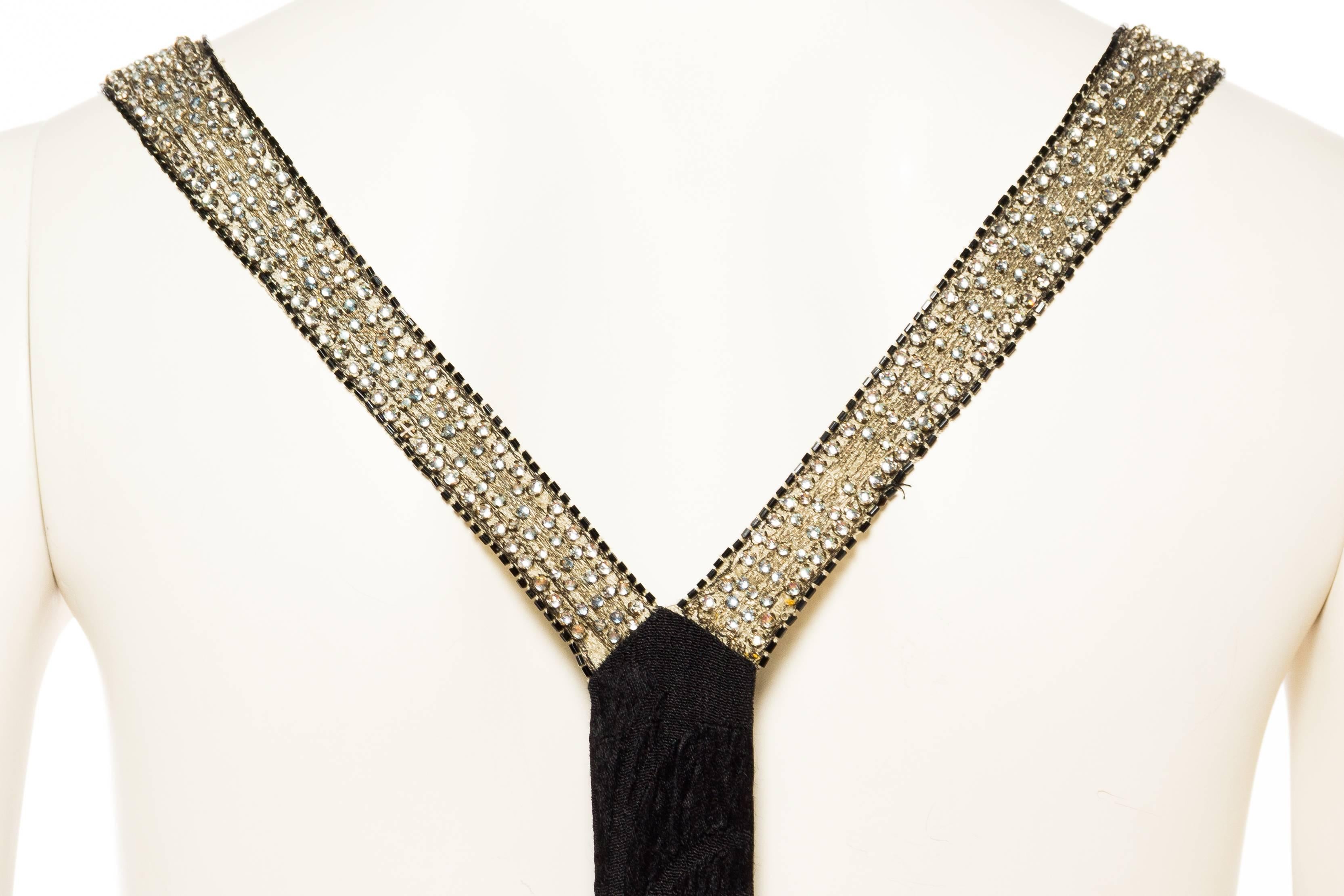Phenomenal Crystal Beaded Bias 1930s Backless Gown 6