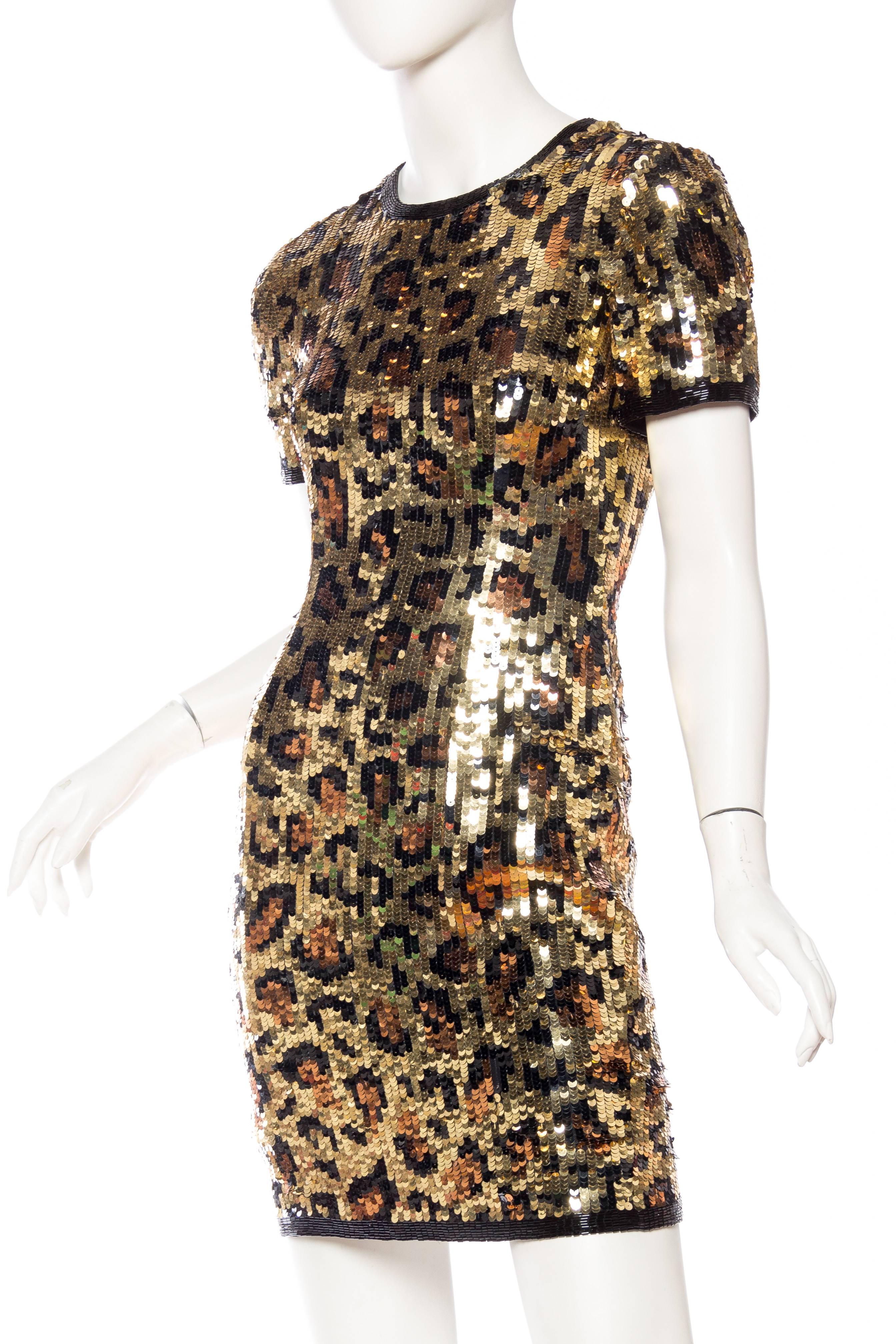 Black Shimmering Leopard Sequin Dress