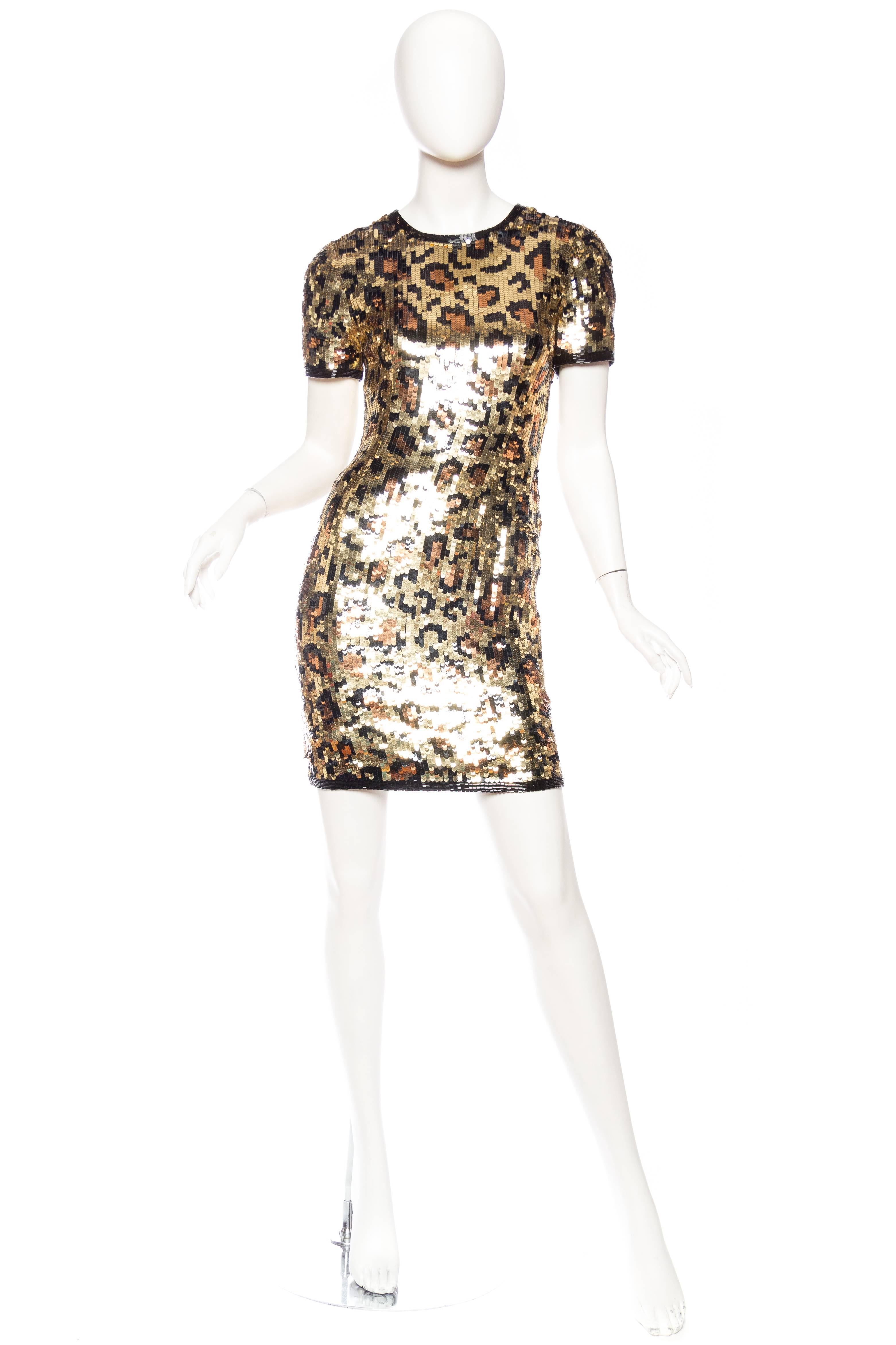 leopard print sequin dress