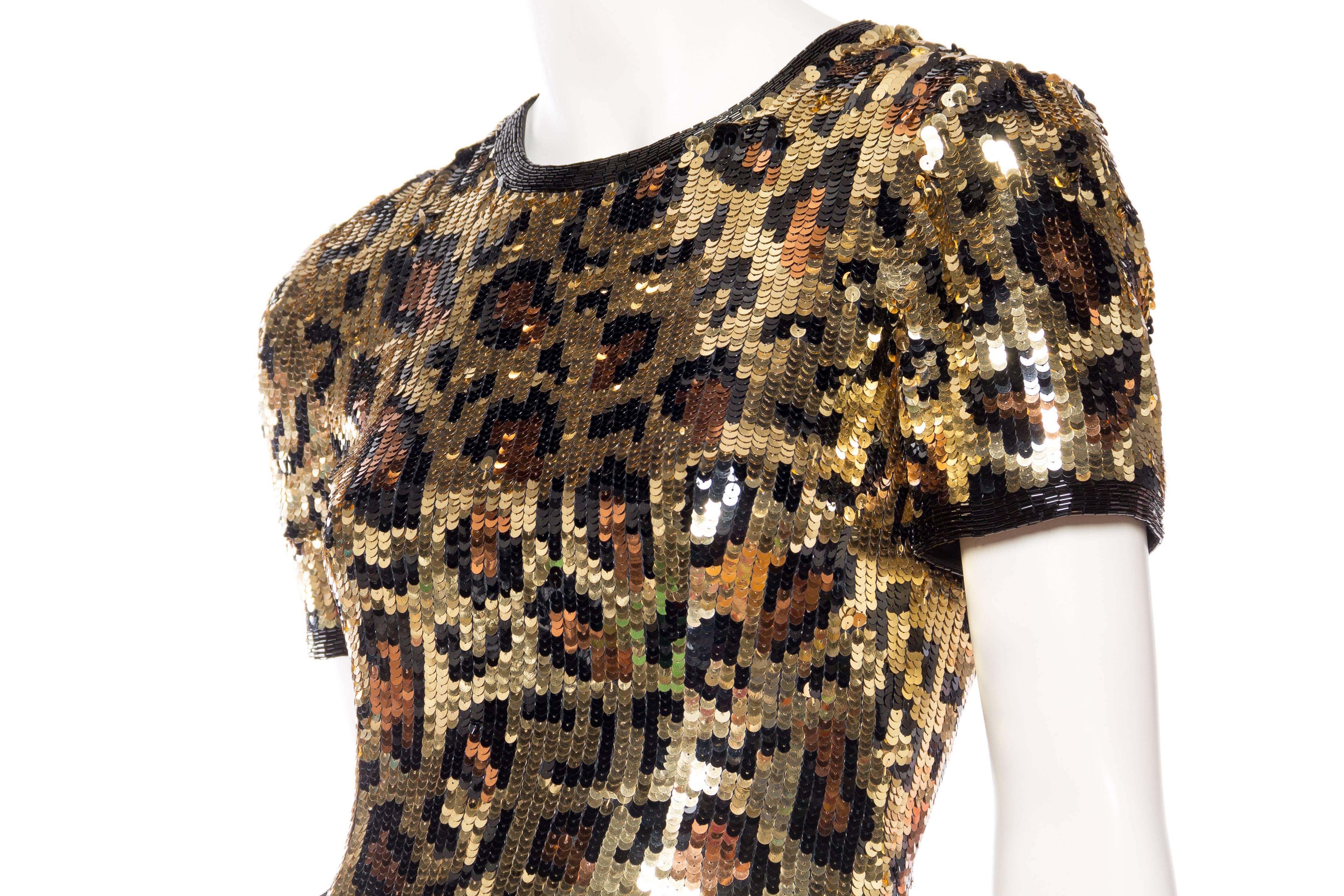 Women's Shimmering Leopard Sequin Dress