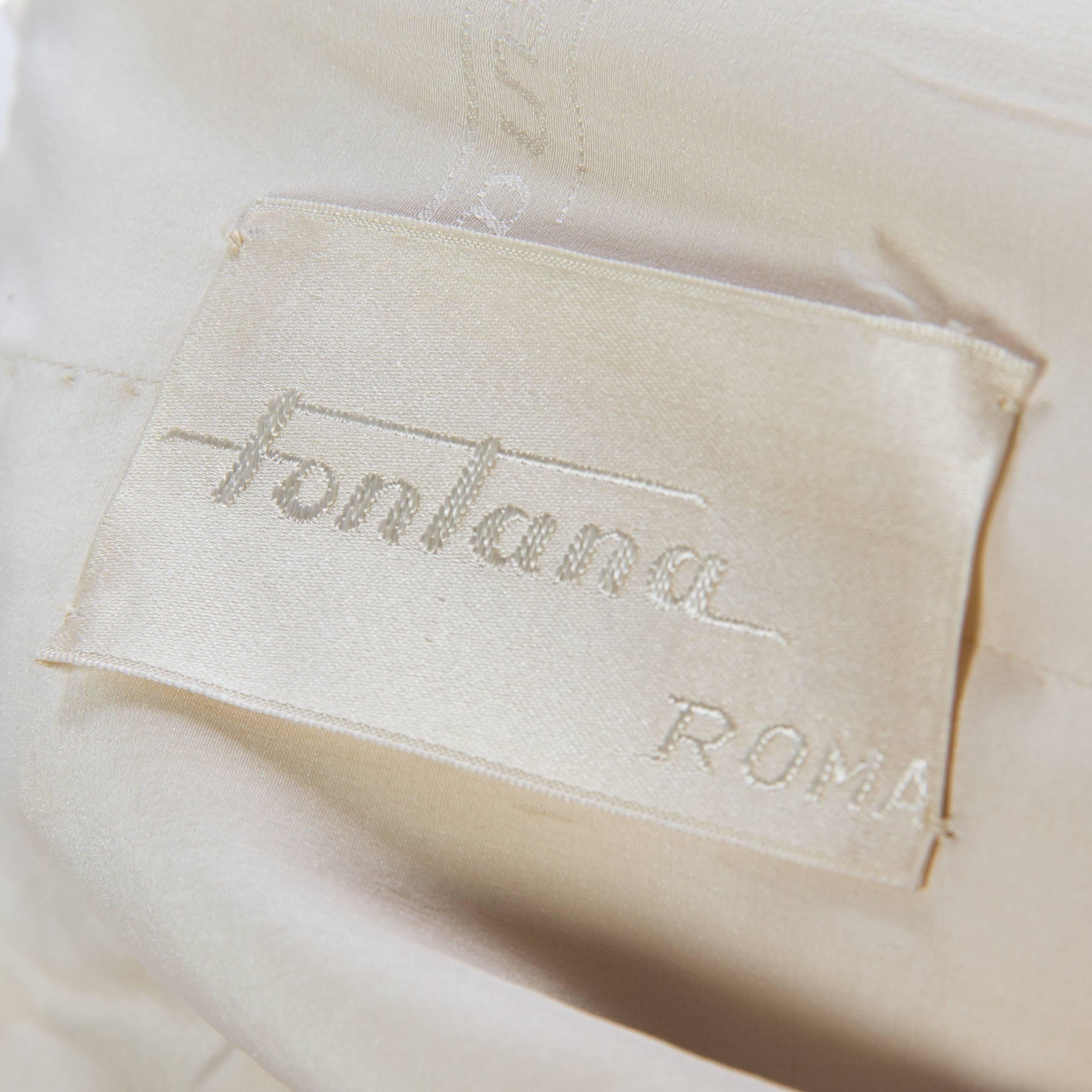 Women's 1950s Fontana Couture Beaded White Dress