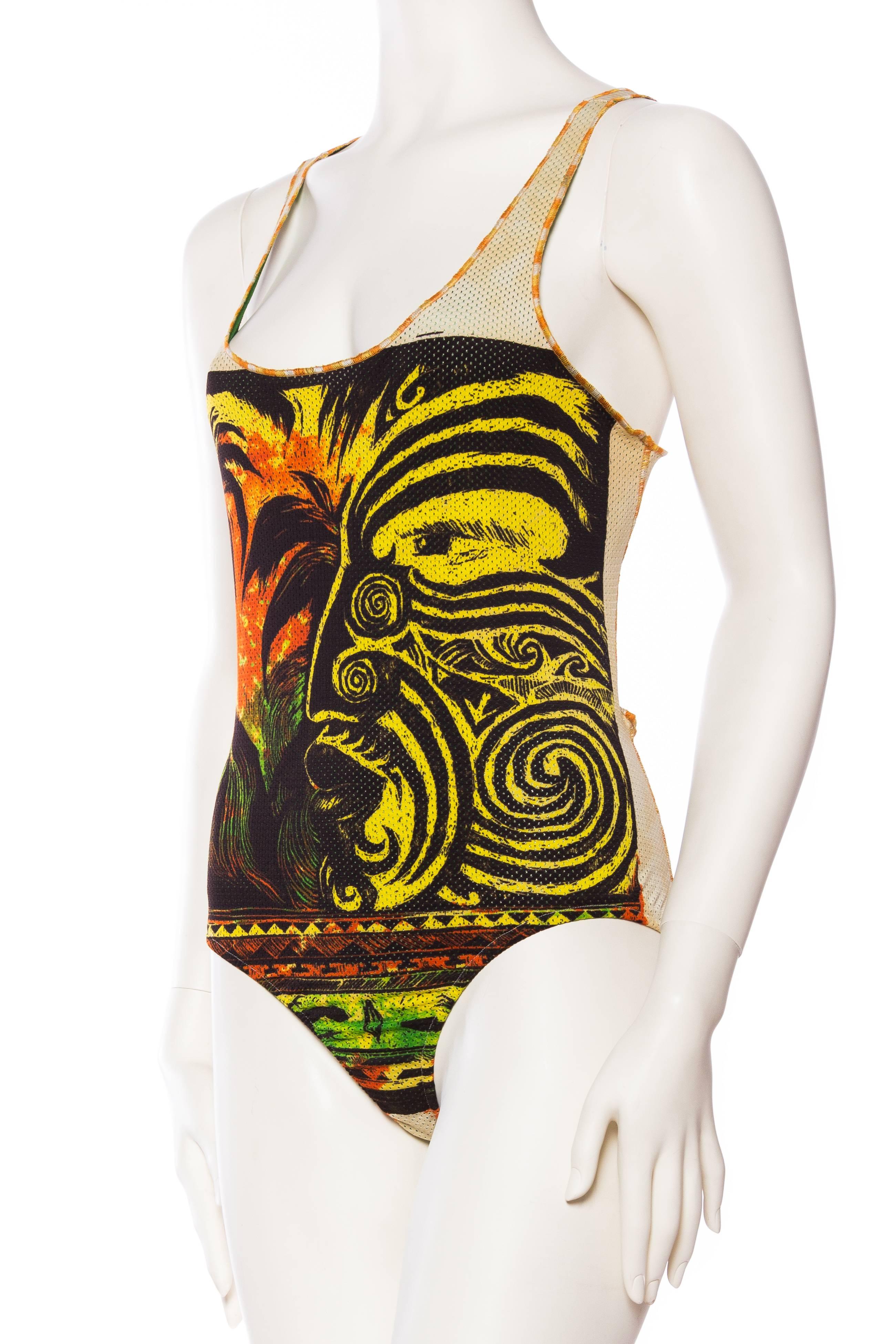 Jean Paul Gaultier Tribal Face Swimsuit In Excellent Condition In New York, NY